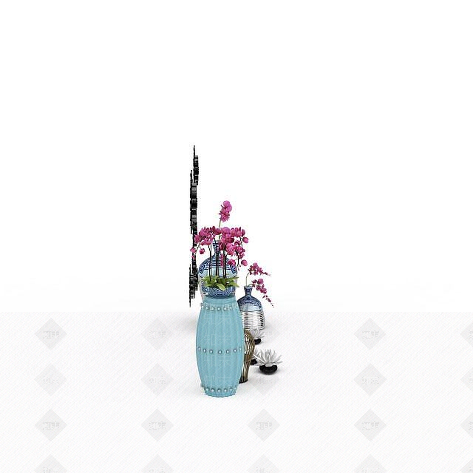 现代客厅陈设品3D模型下载【ID:1198213220】