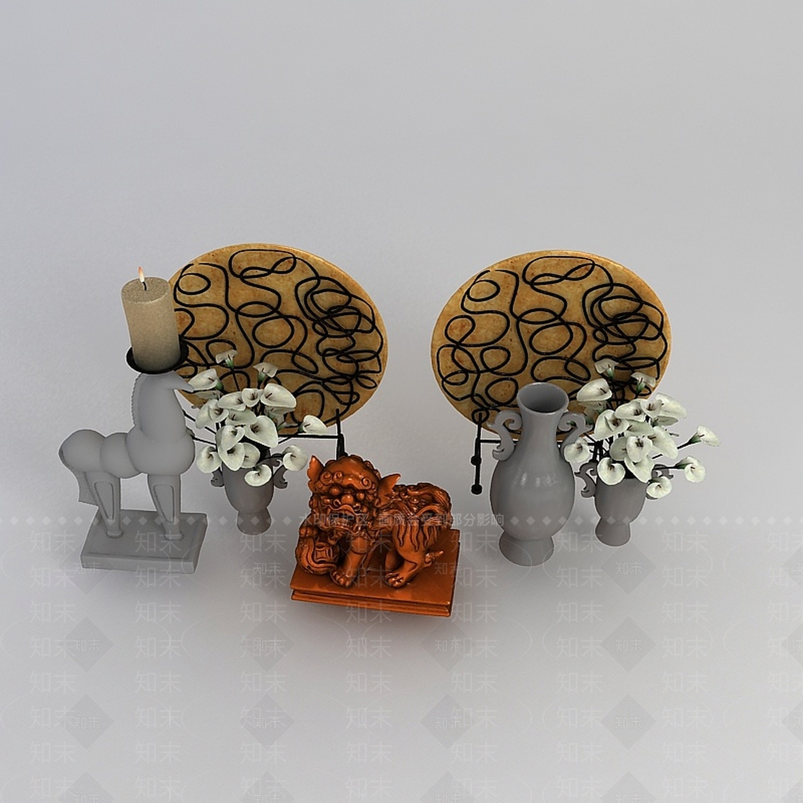 现代工艺品摆件3D模型下载【ID:1198213717】