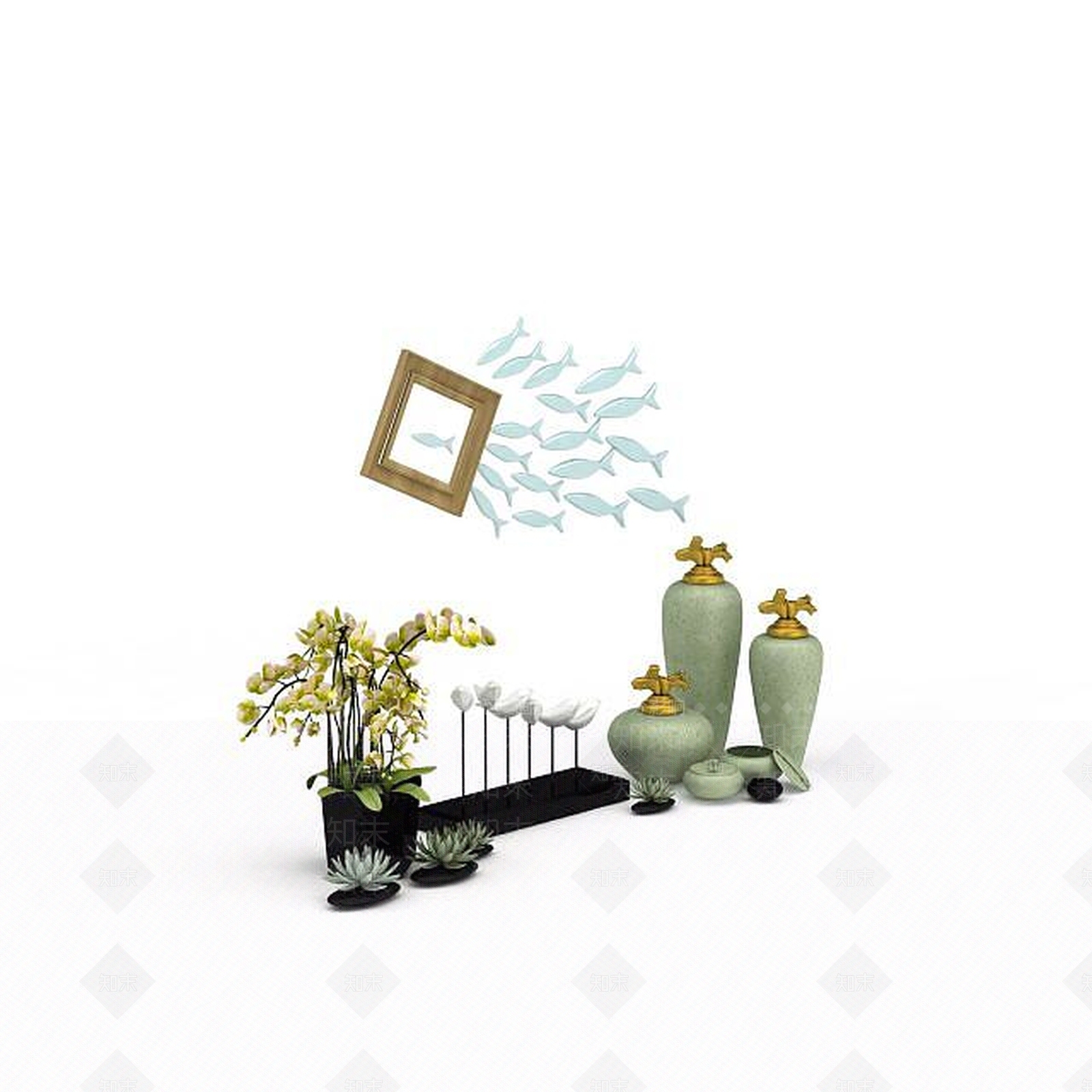 现代创意陈设品3D模型下载【ID:1198213803】