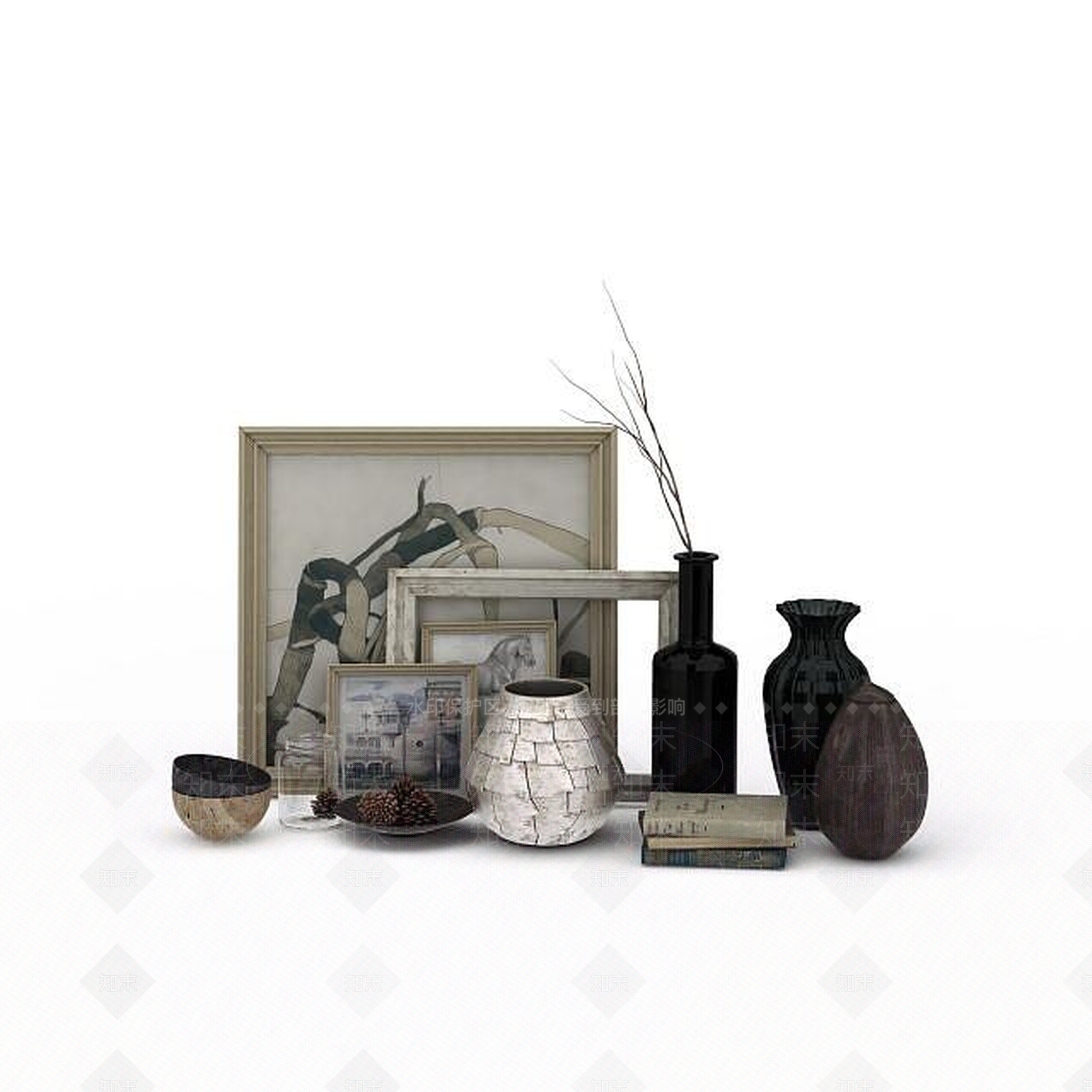 现代皮质沙发组合3D模型下载【ID:1198213982】