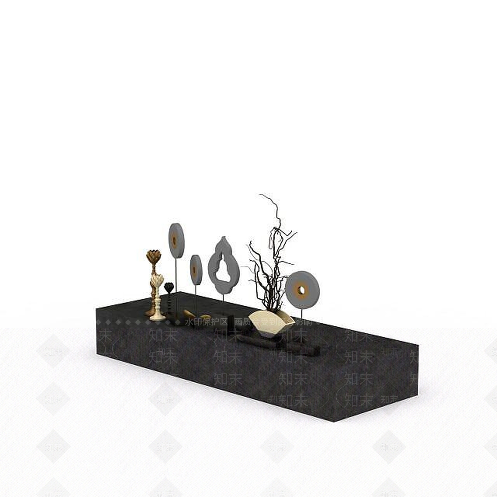 现代陈设品摆件3D模型下载【ID:1198214416】