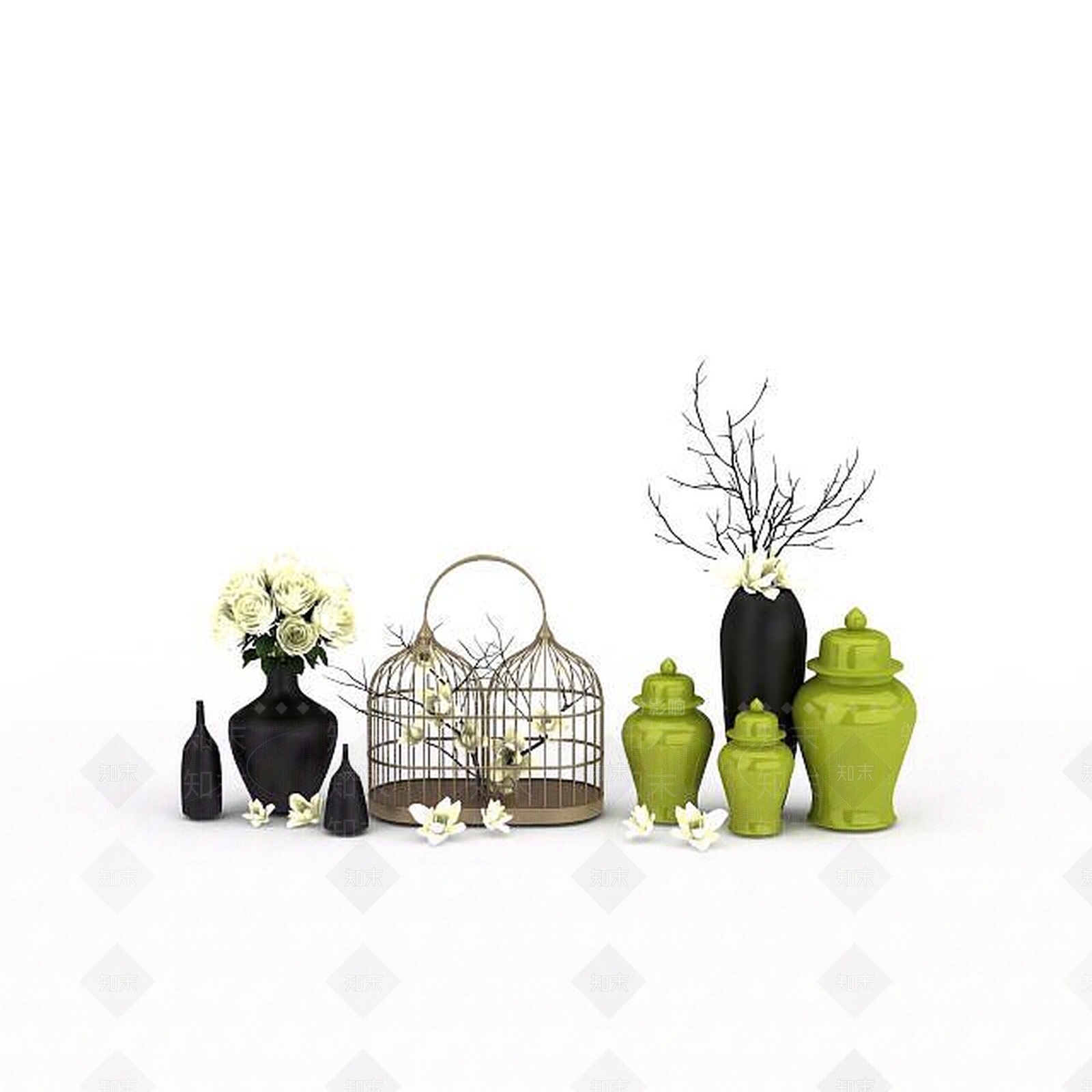 现代室内陈设品3D模型下载【ID:1198214554】