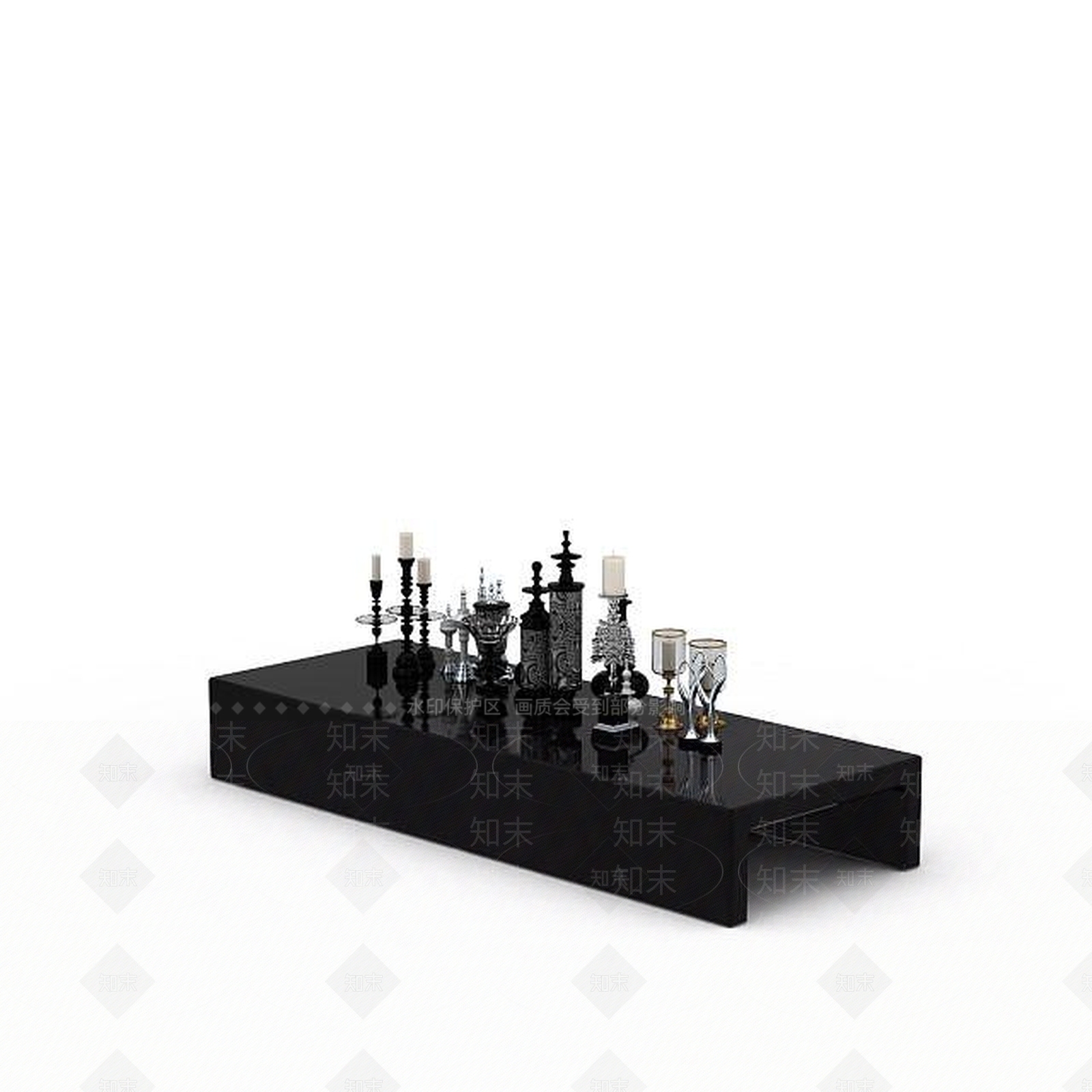 现代客厅陈设品3D模型下载【ID:1198214616】