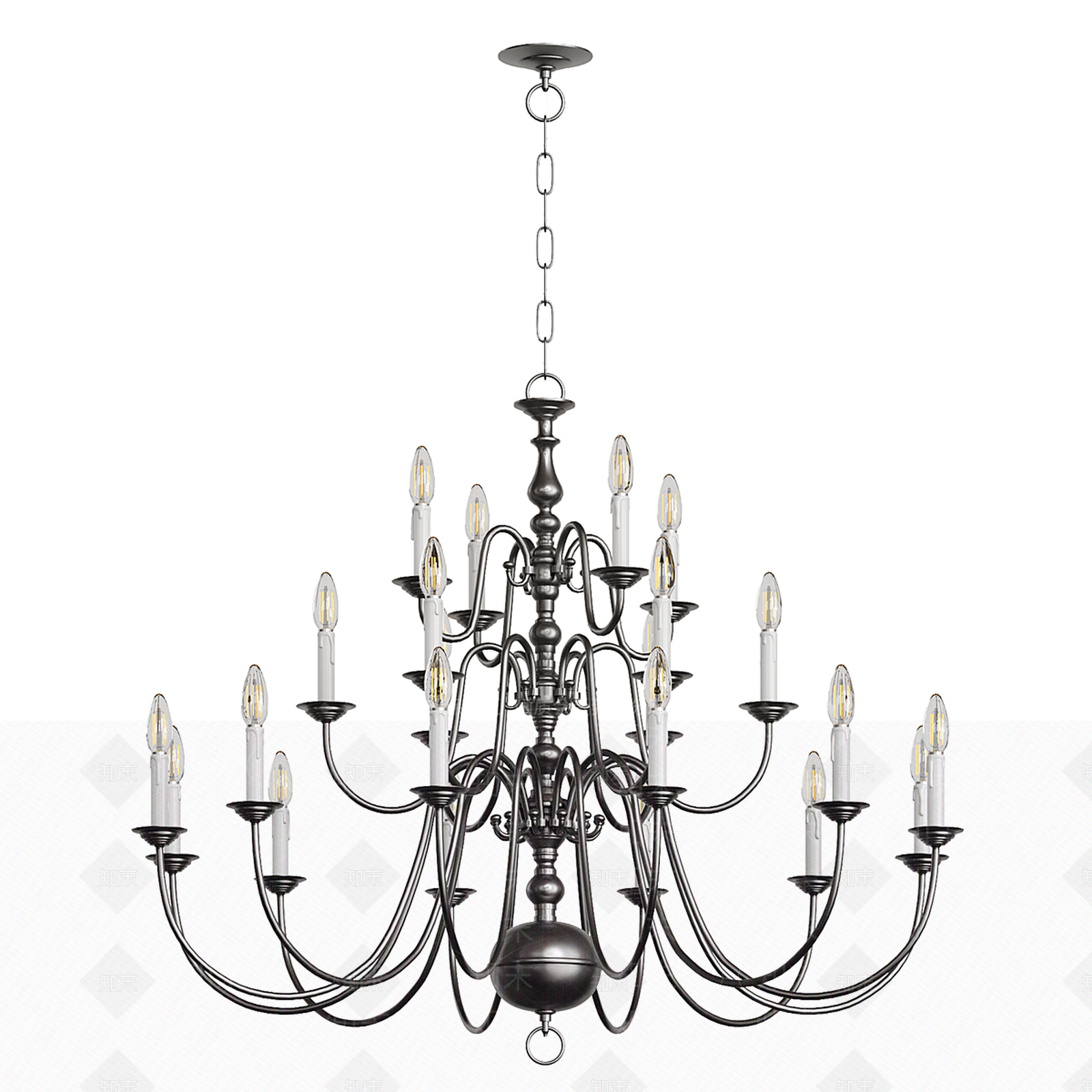 美式法式吊灯3D模型下载【ID:1198216997】