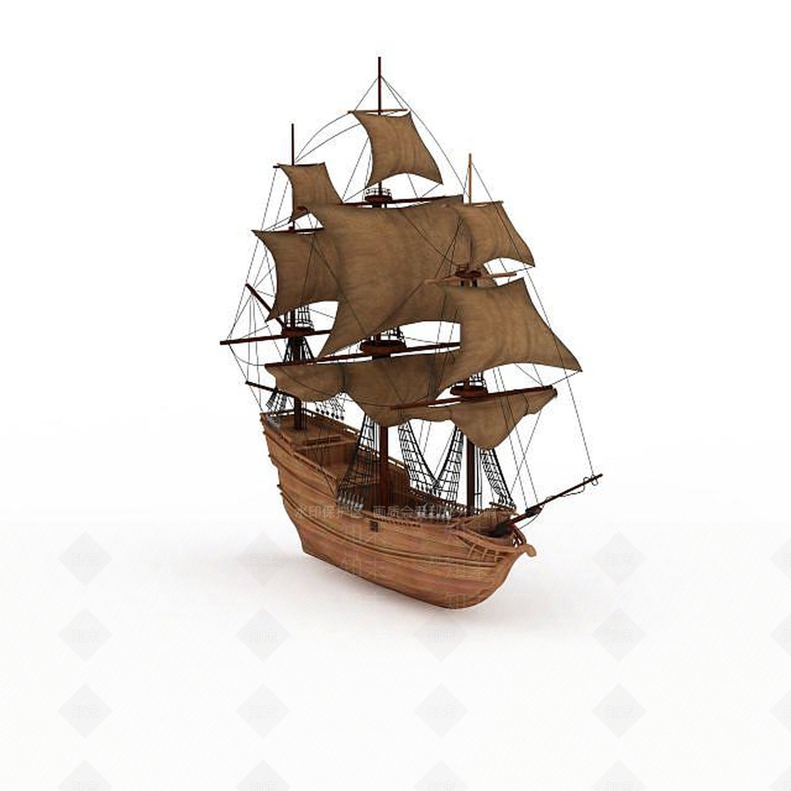 现代帆船3D模型下载【ID:1198220646】