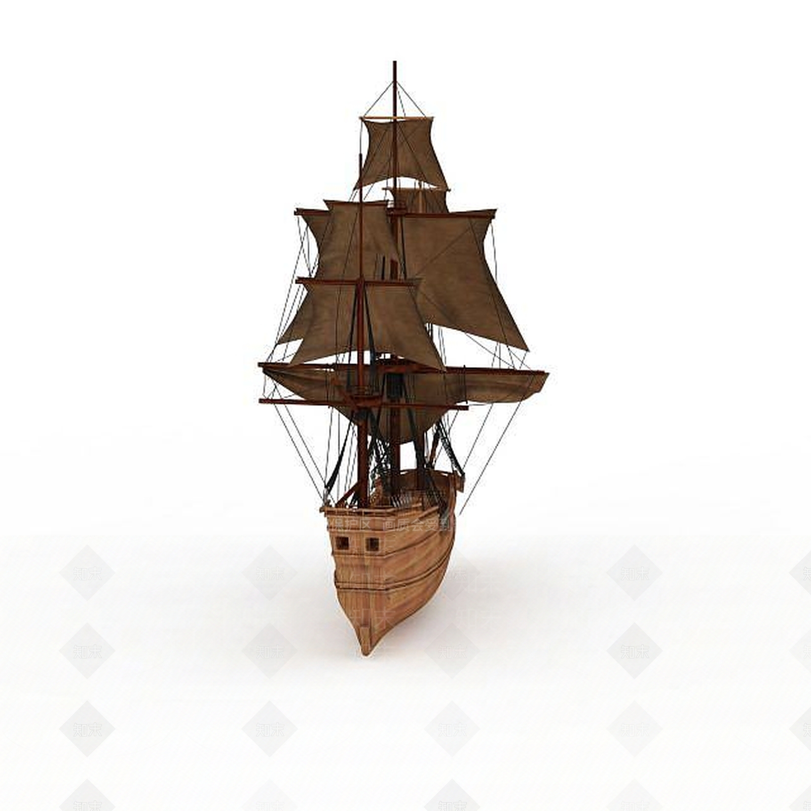 现代帆船3D模型下载【ID:1198220646】