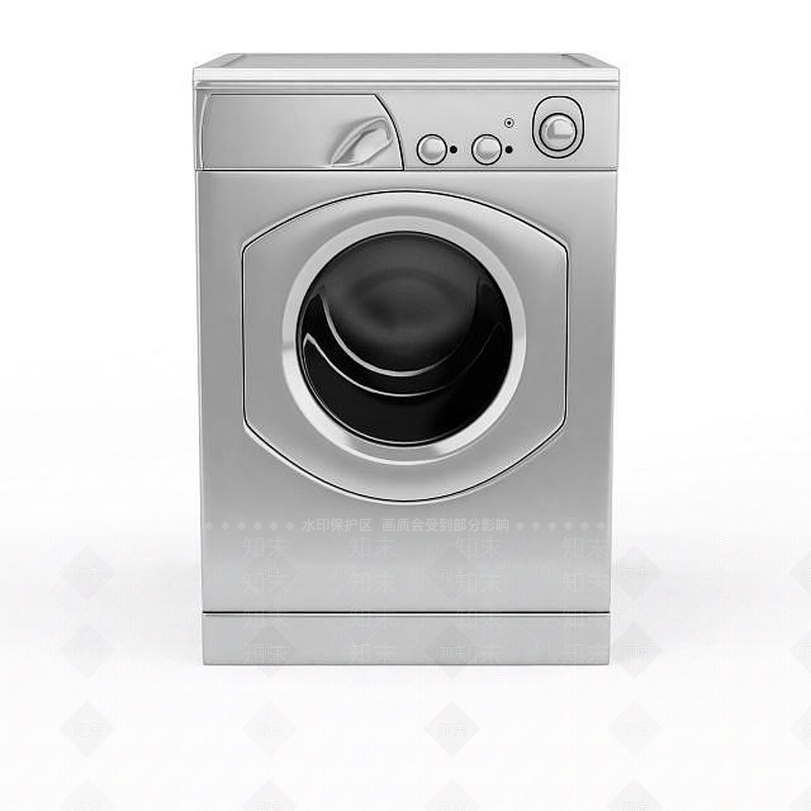 现代家用滚筒洗衣机3D模型下载【ID:1198221624】