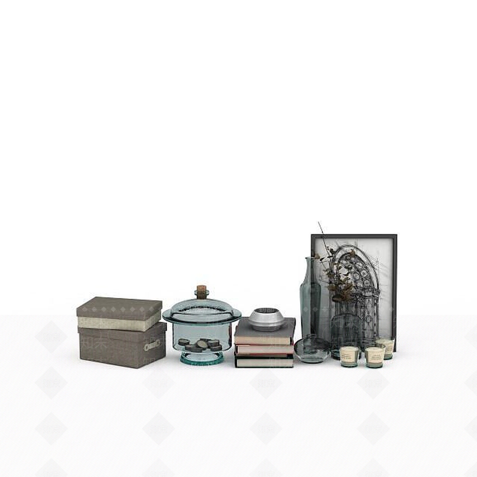 现代室内陈设品3D模型下载【ID:1198222947】