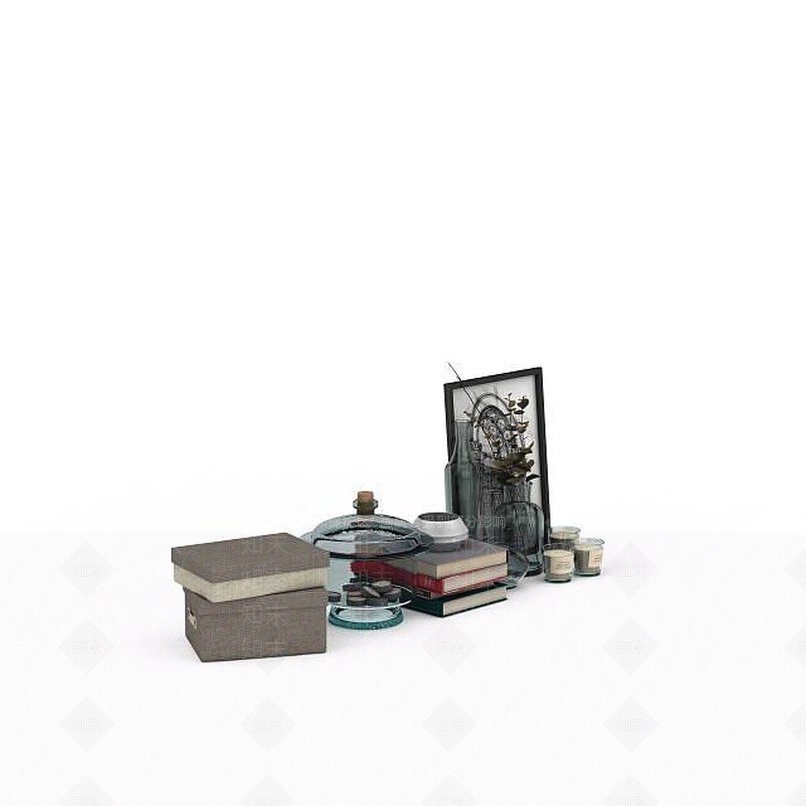 现代室内陈设品3D模型下载【ID:1198222947】