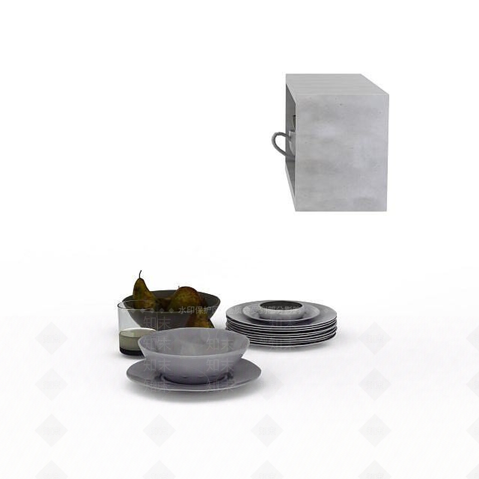 现代餐具3D模型下载【ID:1198223227】