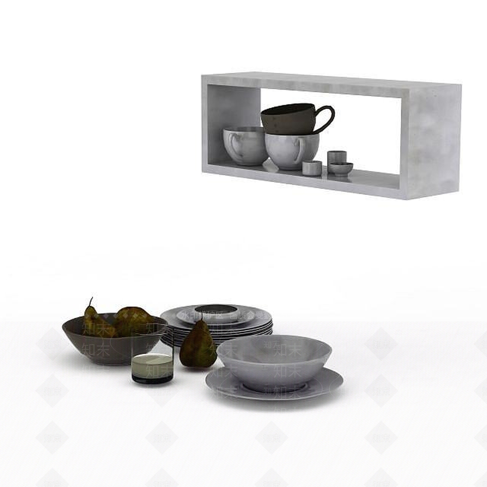 现代餐具3D模型下载【ID:1198223227】
