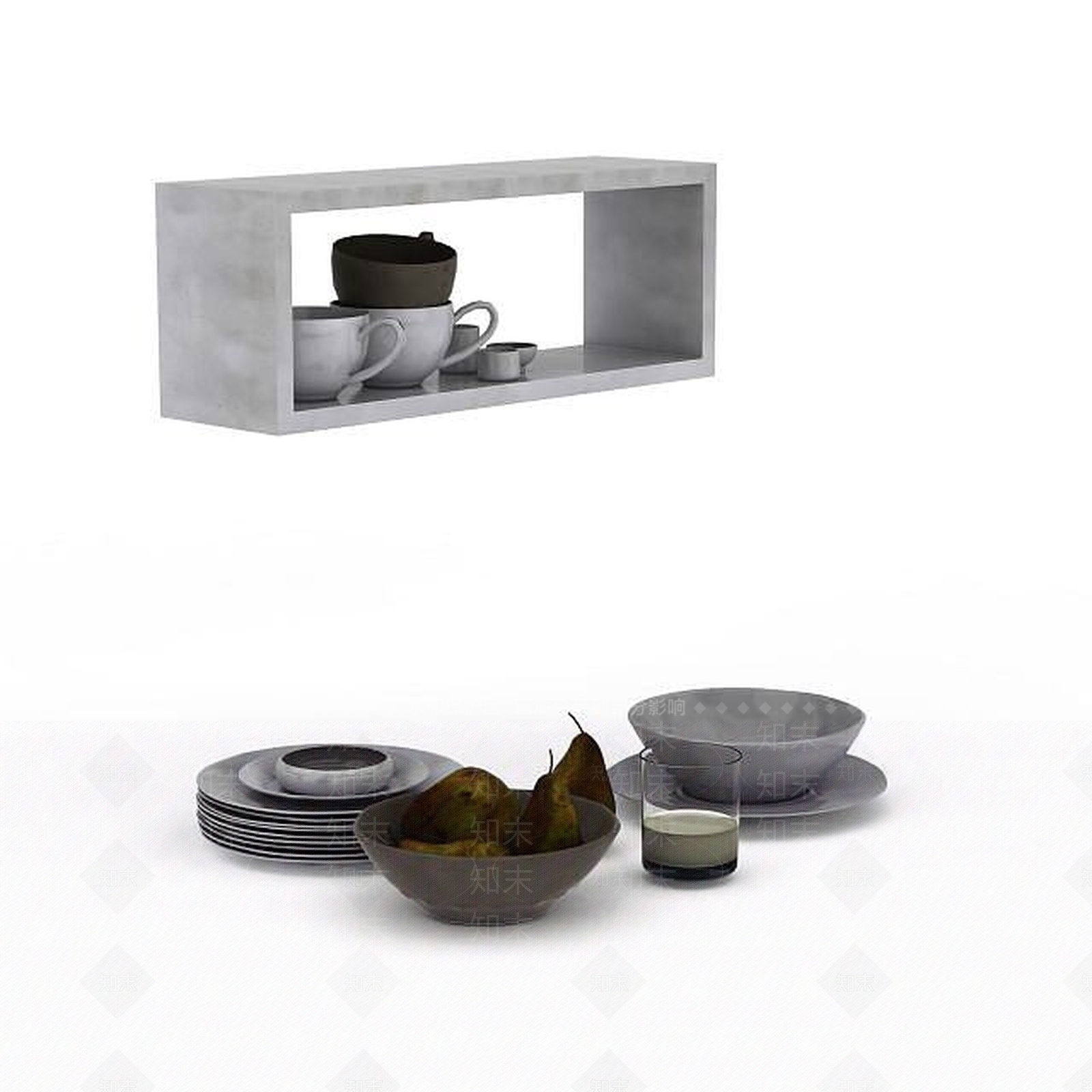 现代餐具3D模型下载【ID:1198223227】