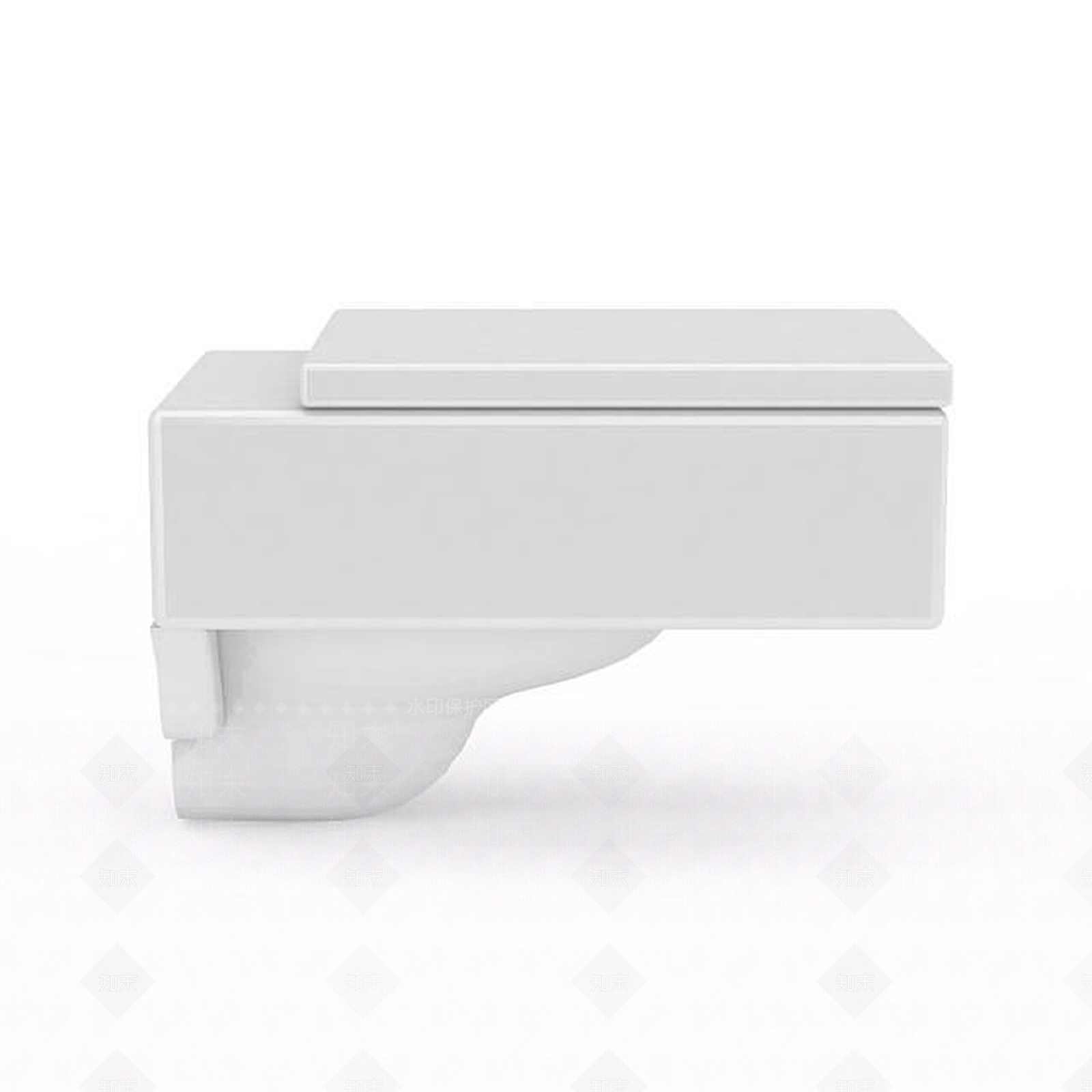 现代白色陶瓷方形马桶3D模型下载【ID:1198223797】