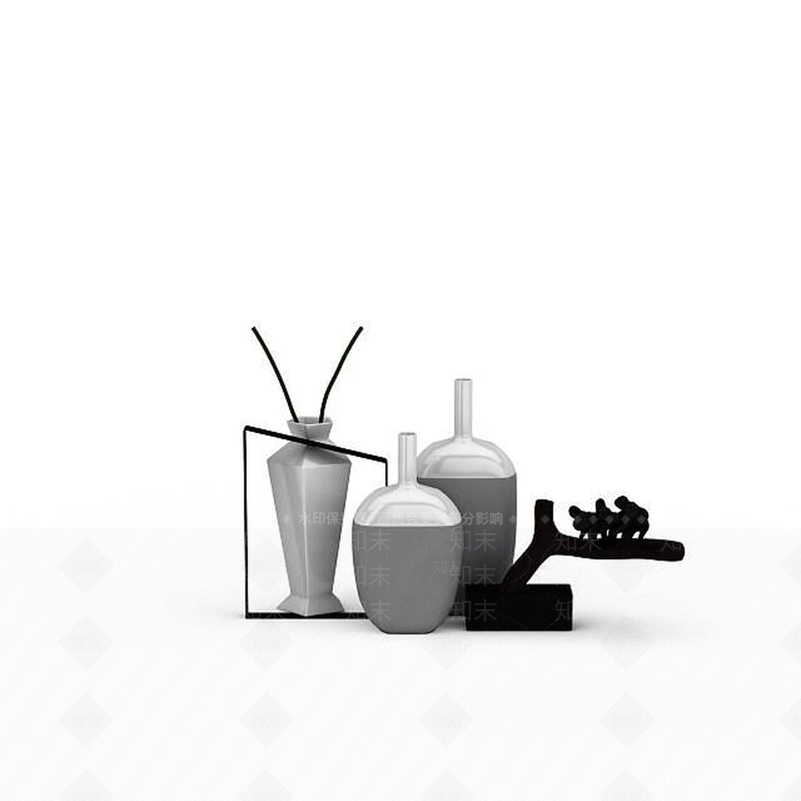 现代客厅摆件3D模型下载【ID:1198225491】