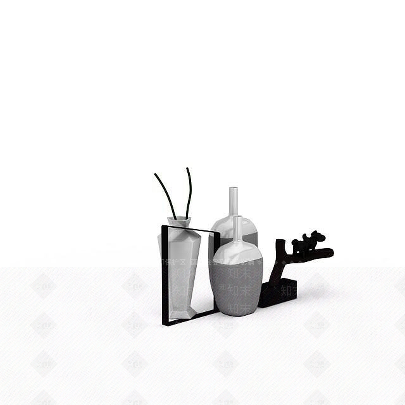 现代客厅摆件3D模型下载【ID:1198225491】