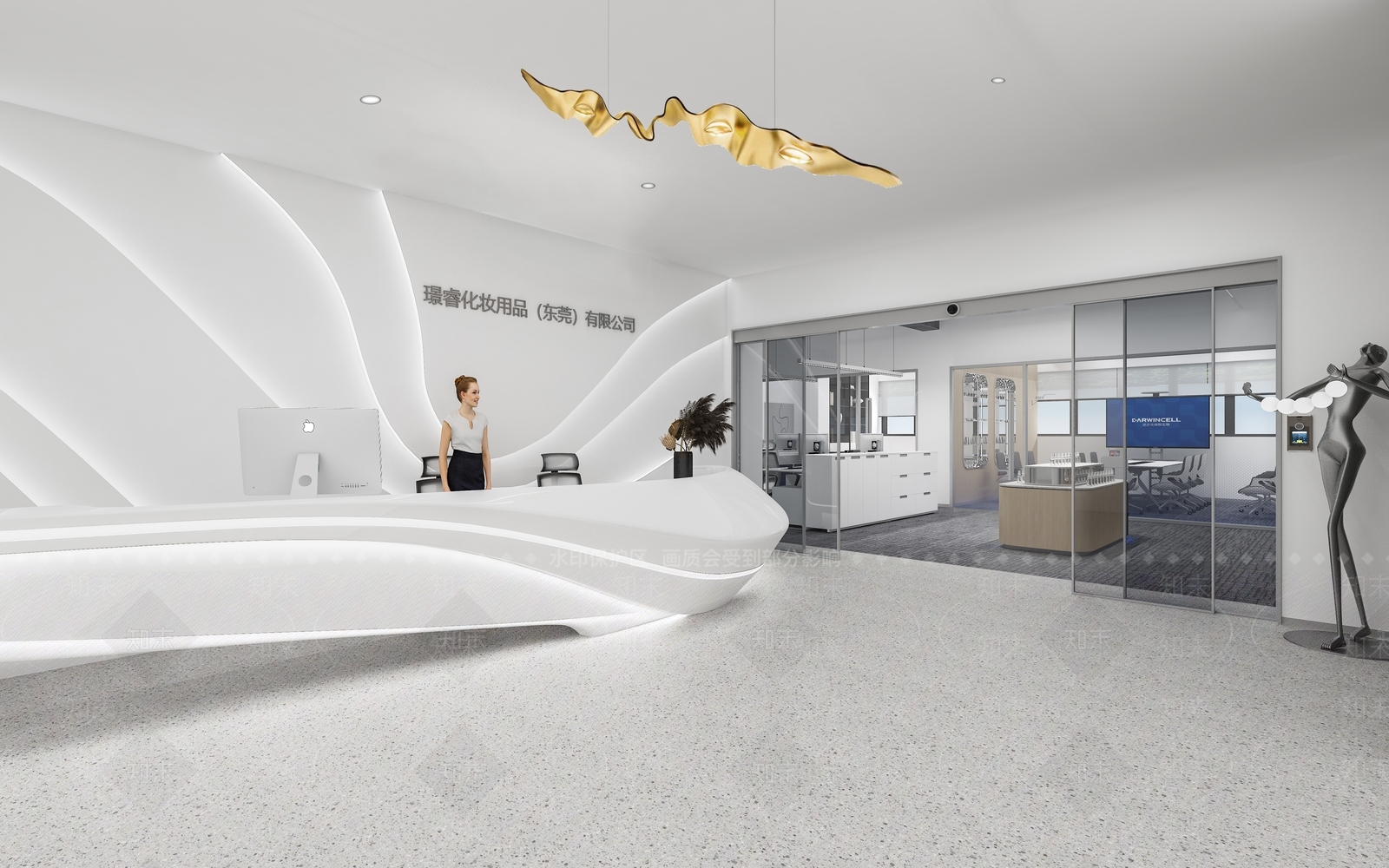 现代极简办公室3D模型下载【ID:1198225831】