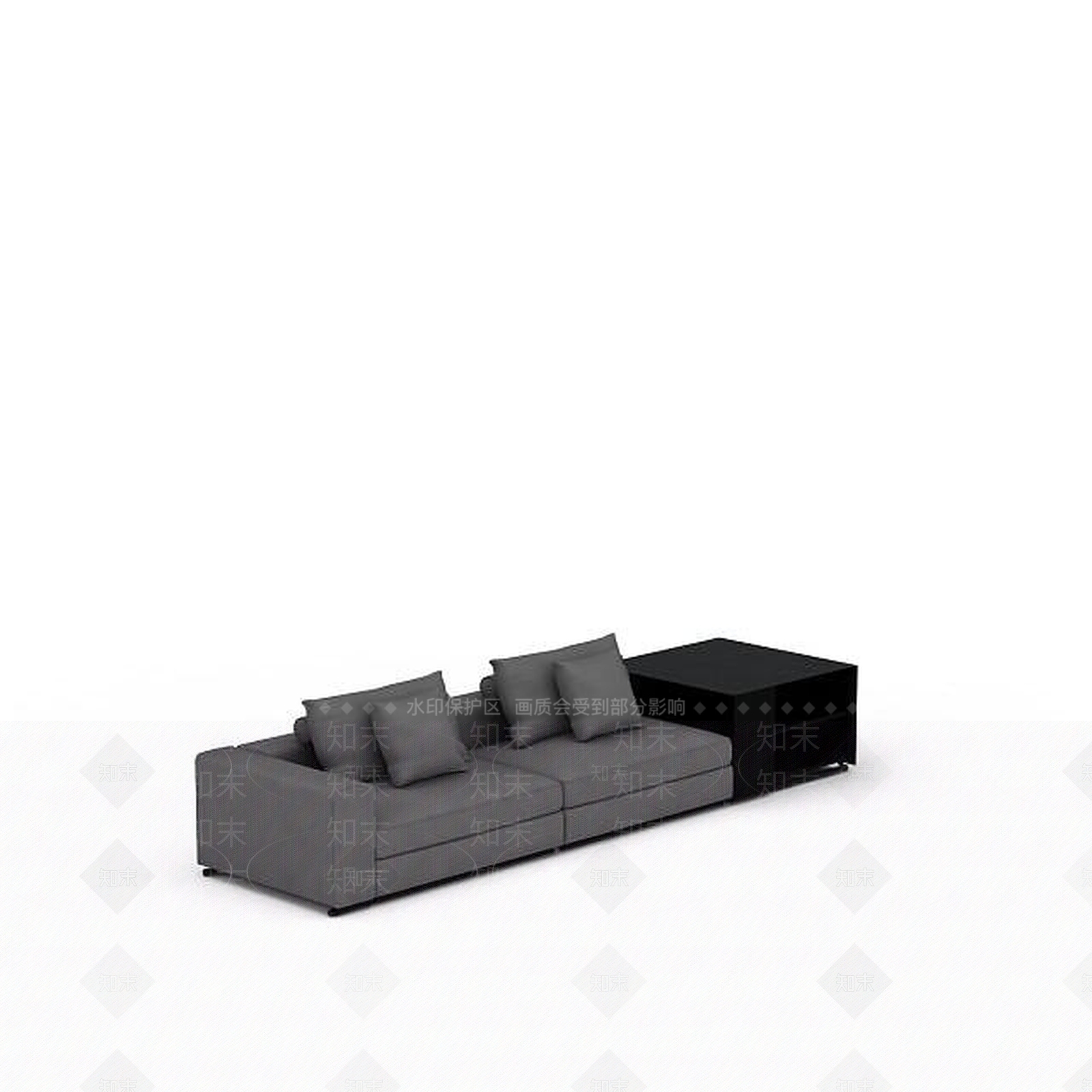 现代布艺双人沙发3D模型下载【ID:1198225706】