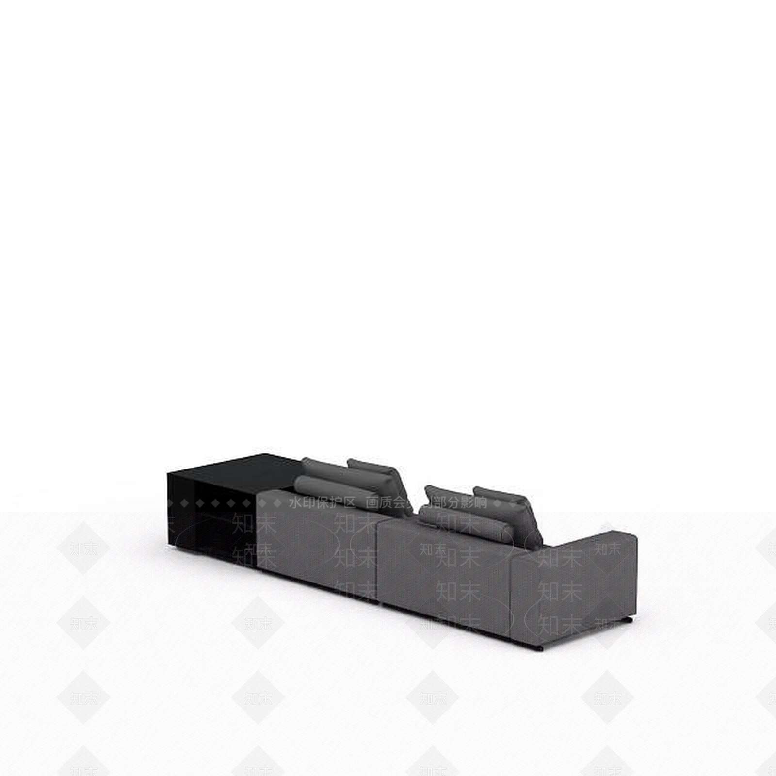 现代布艺双人沙发3D模型下载【ID:1198225706】