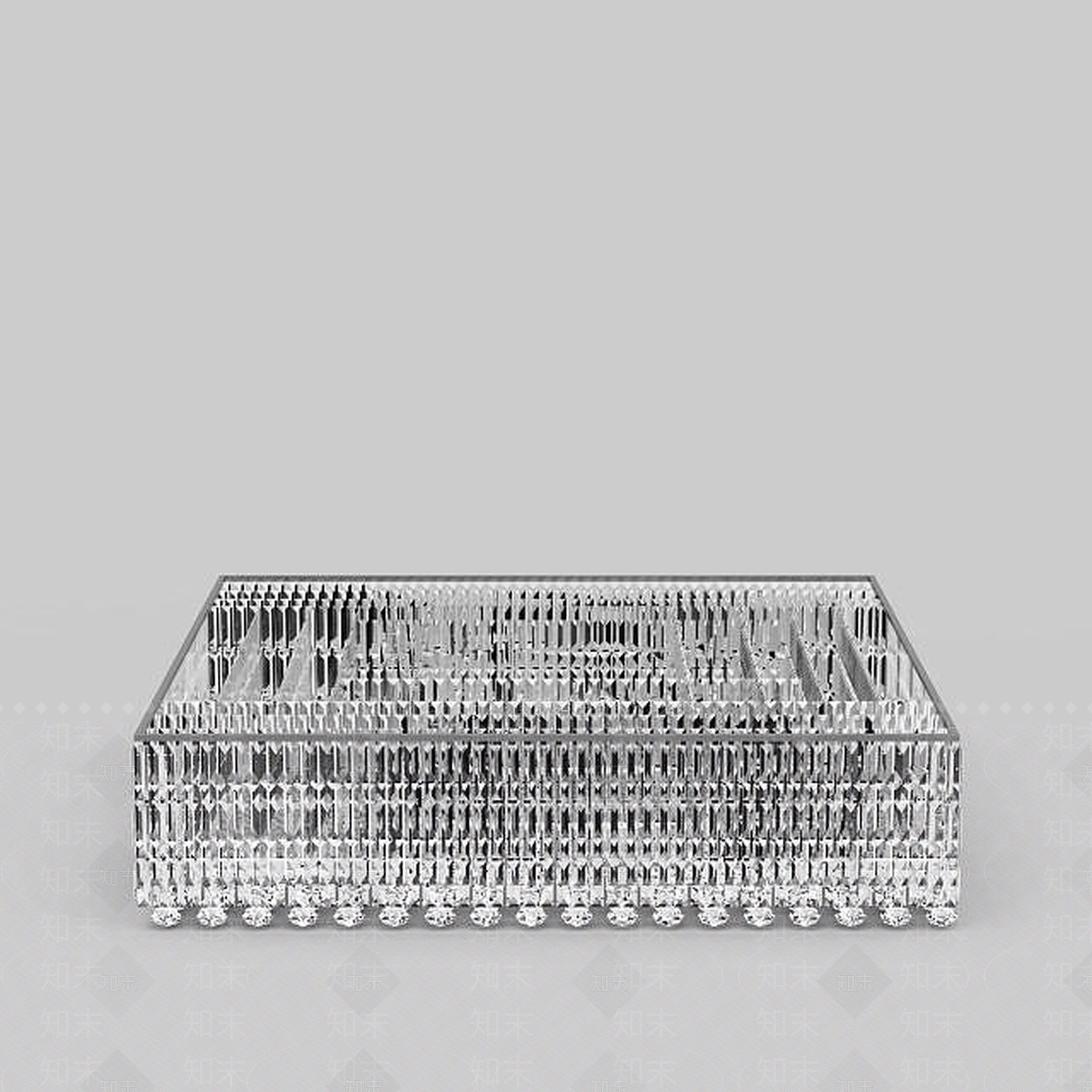 现代大型正方形水晶吸顶灯3D模型下载【ID:1198226539】