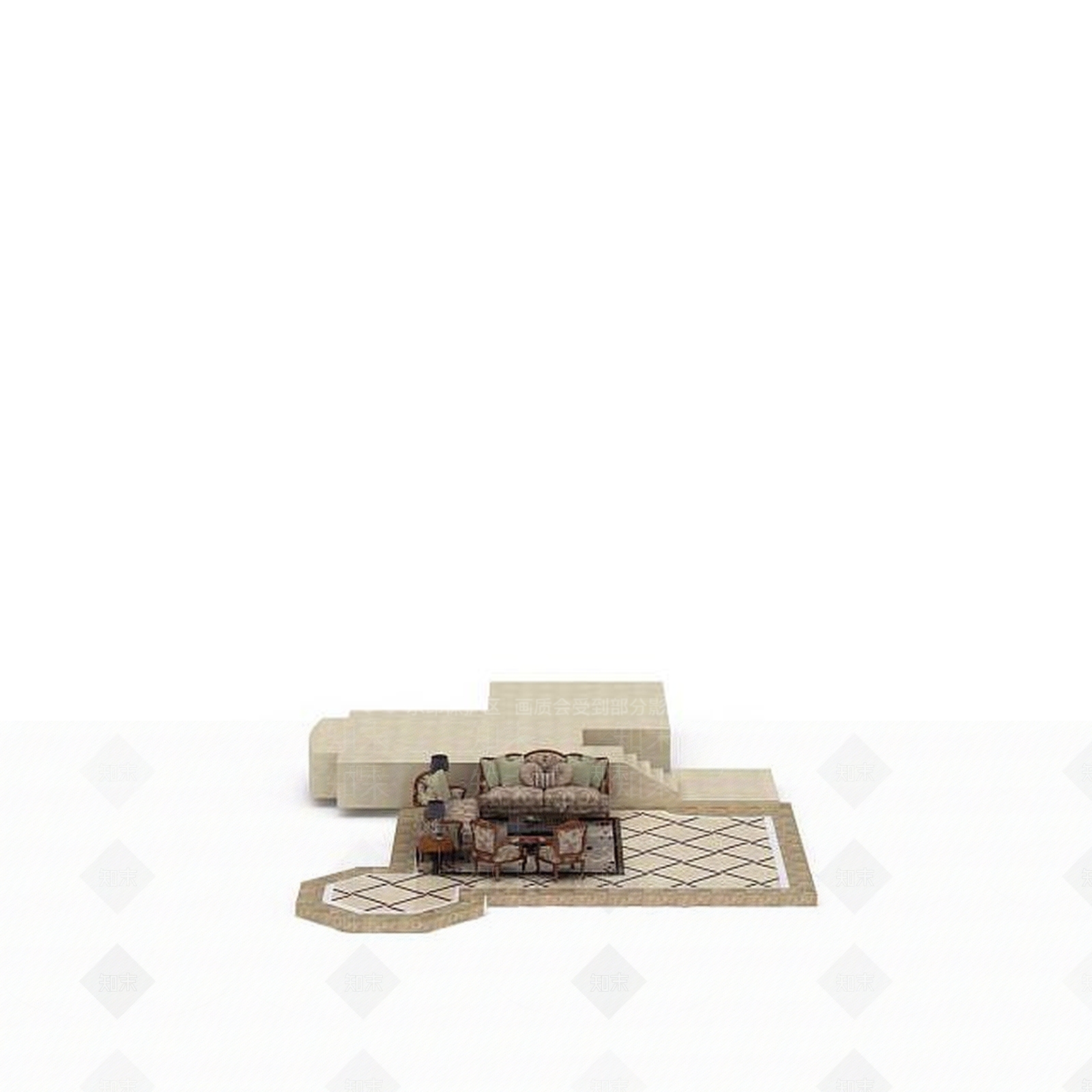 现代沙发组合3D模型下载【ID:1198227205】