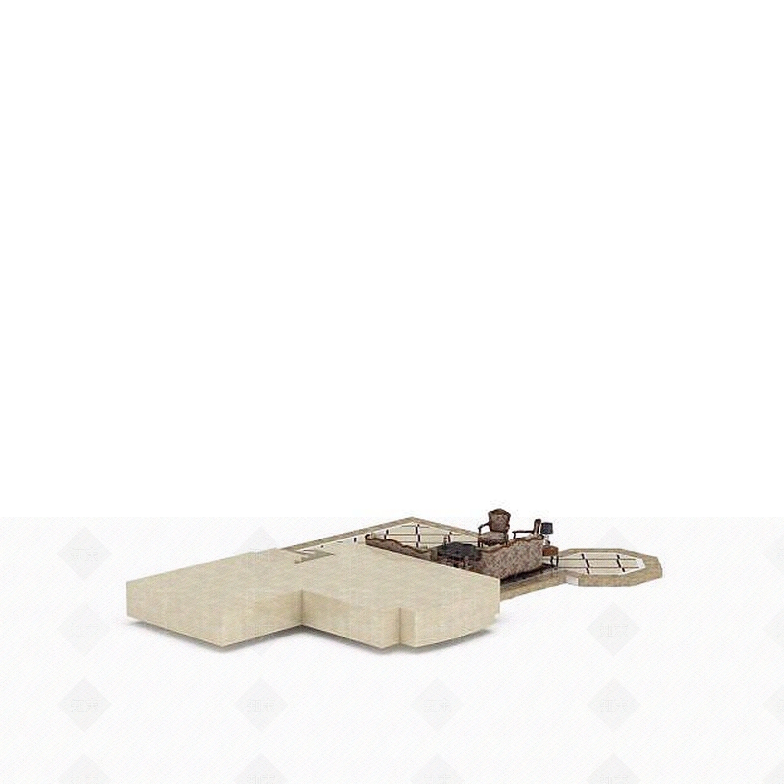 现代沙发组合3D模型下载【ID:1198227205】