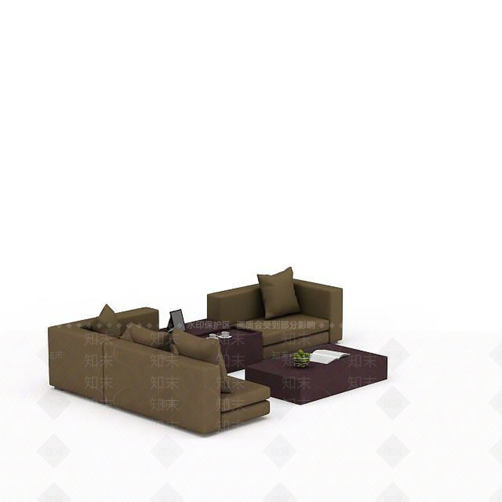 现代客厅转角沙发3D模型下载【ID:1198227373】