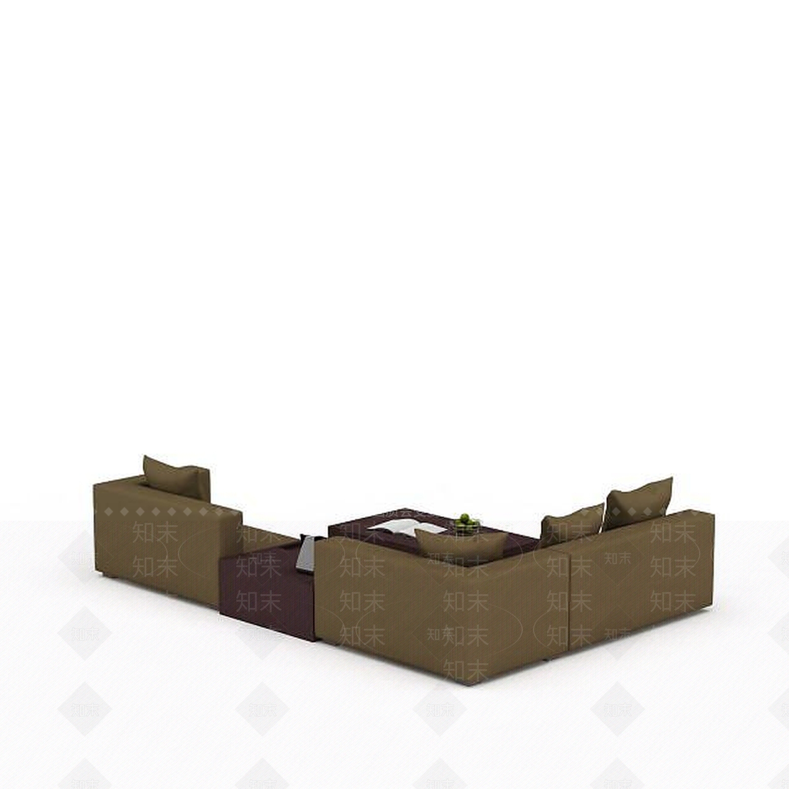 现代客厅转角沙发3D模型下载【ID:1198227373】