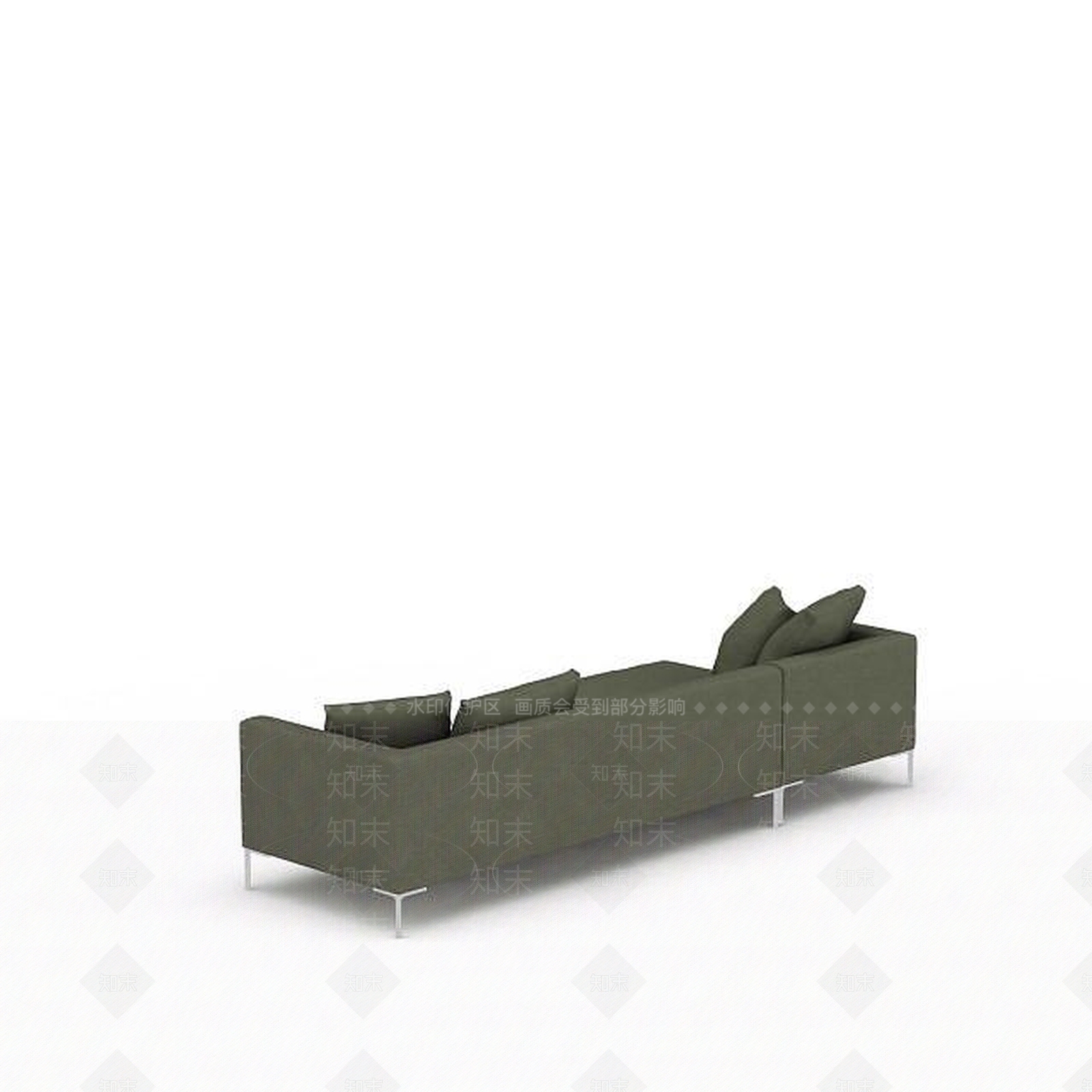 现代布艺多人沙发3D模型下载【ID:1198227645】