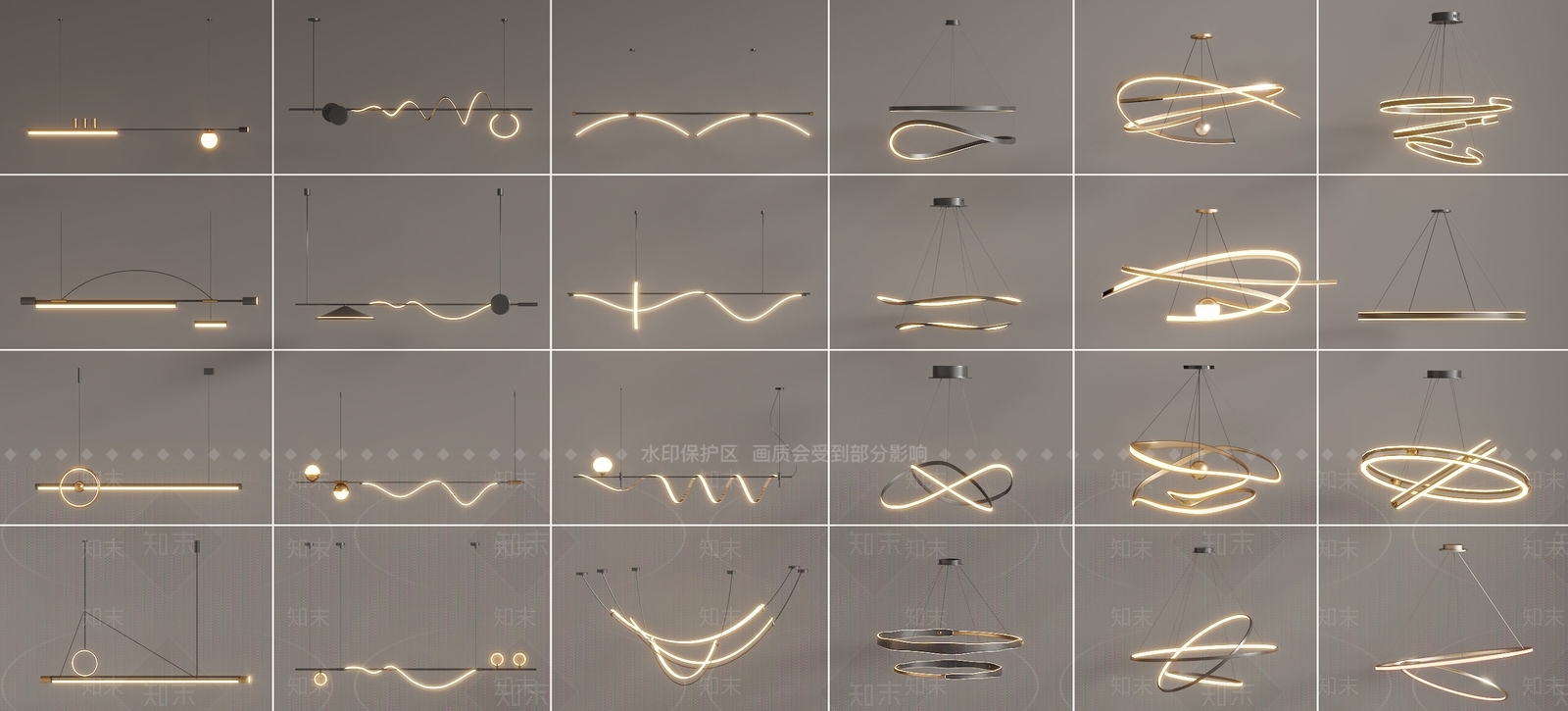 现代轻奢餐厅吊灯3D模型下载【ID:1198227806】