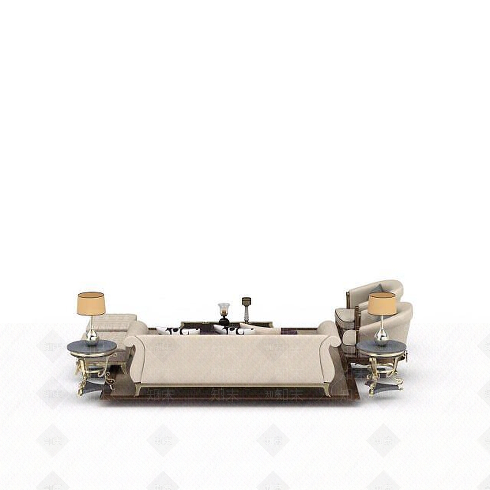 现代简约风格沙发3D模型下载【ID:1198227802】