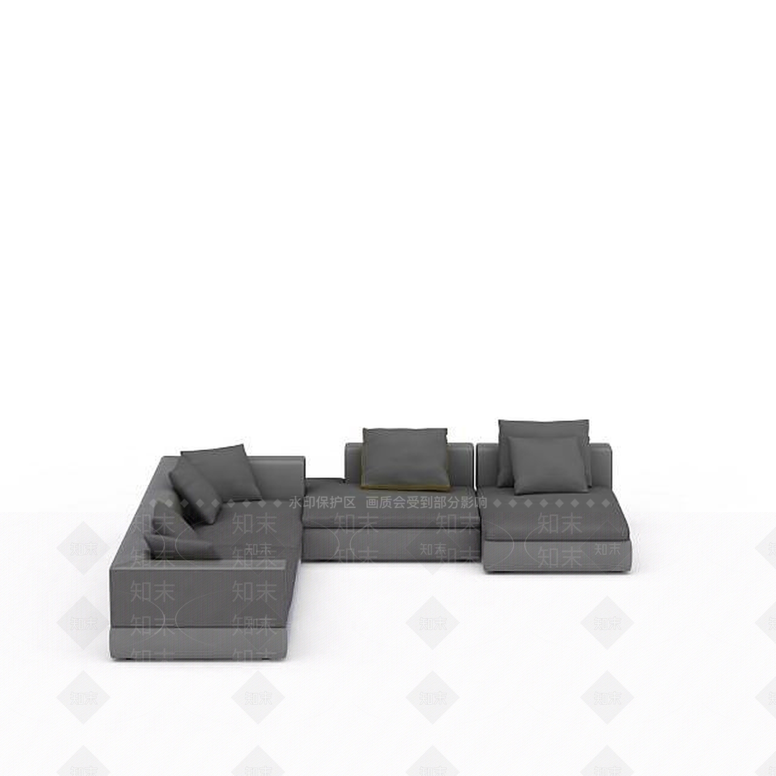 现代客厅转角沙发3D模型下载【ID:1198227857】