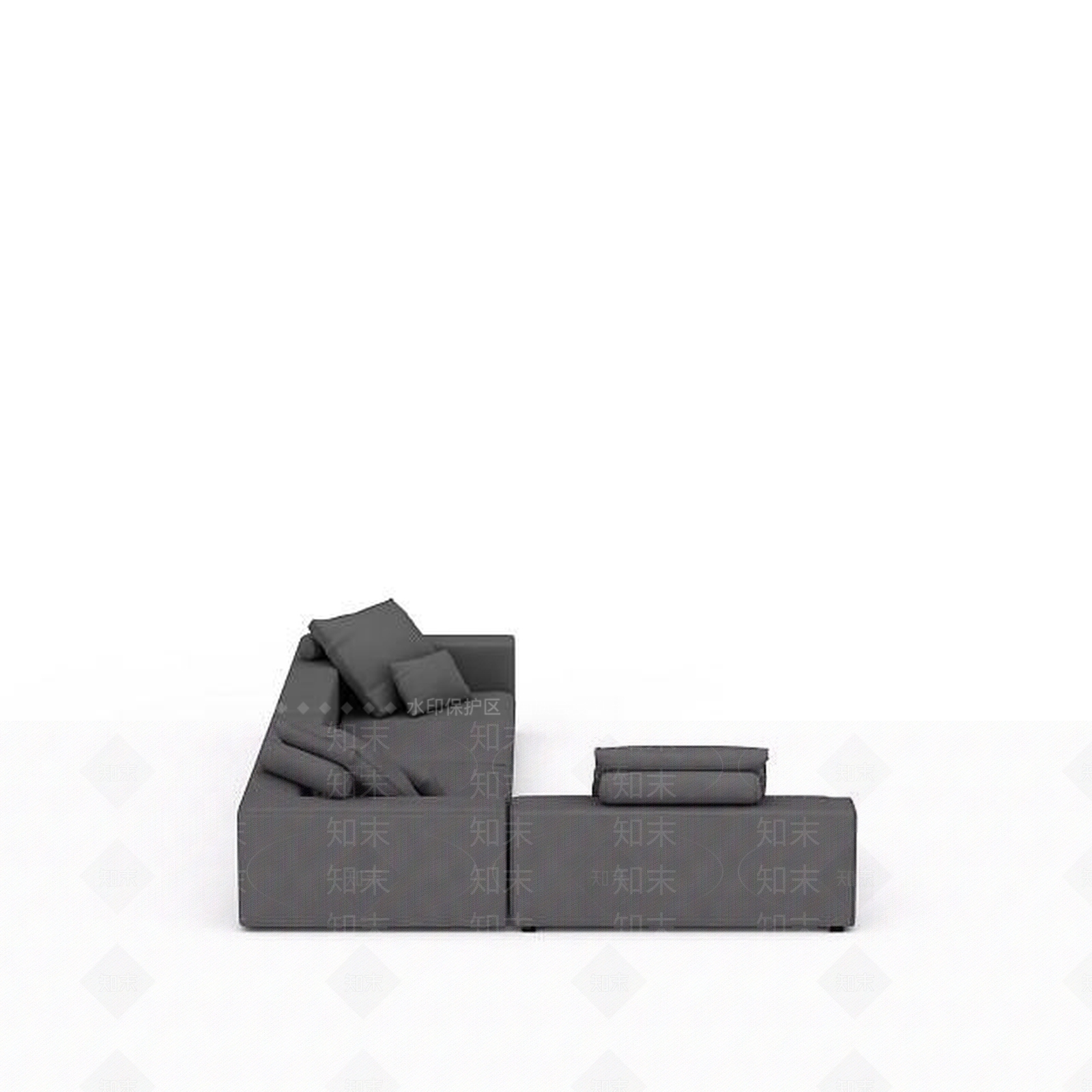 现代客厅多人转角沙发3D模型下载【ID:1198228011】