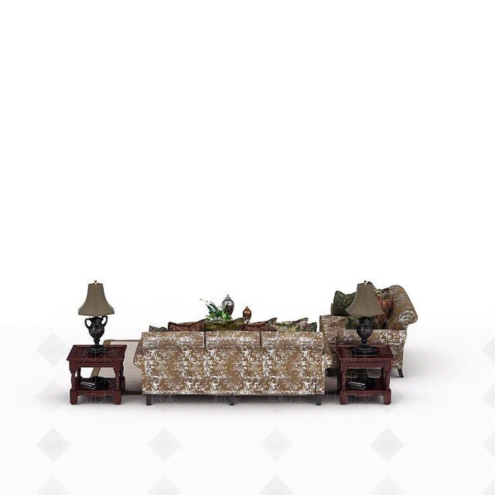 中式风格沙发3D模型下载【ID:1198229061】