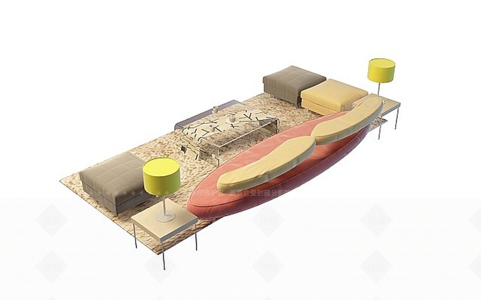 现代小户型沙发组合3D模型下载【ID:1198230905】