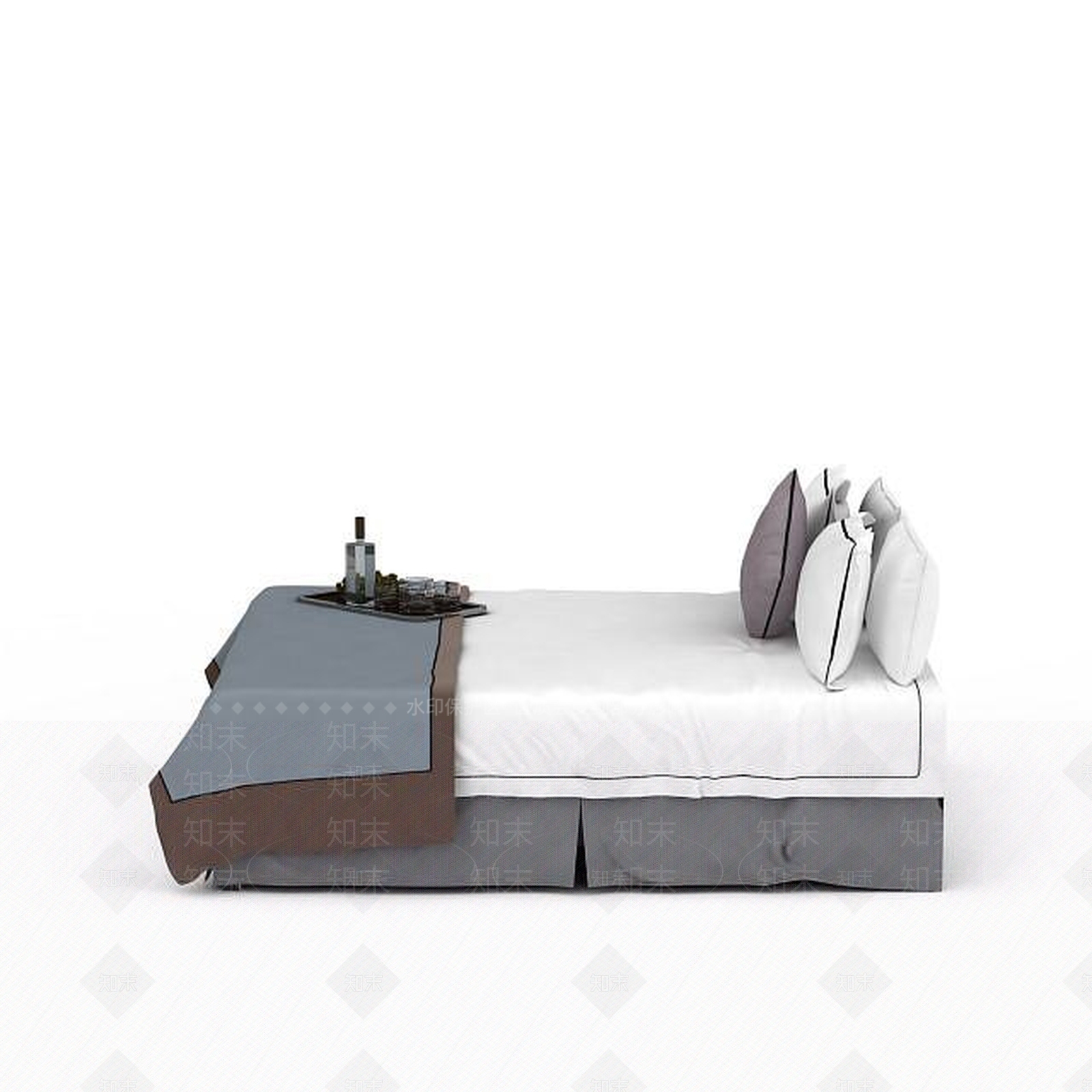 现代室内双人床3D模型下载【ID:1198231158】