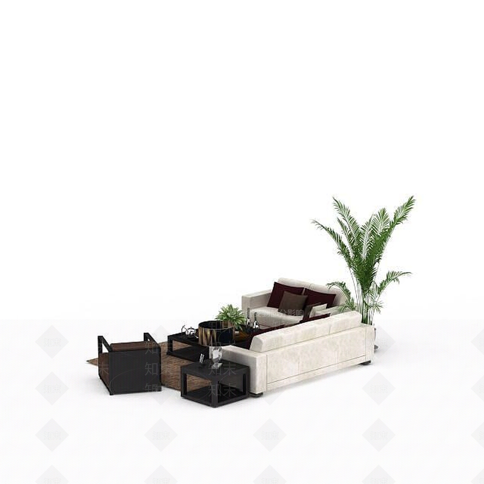 现代沙发组合3D模型下载【ID:1198231732】