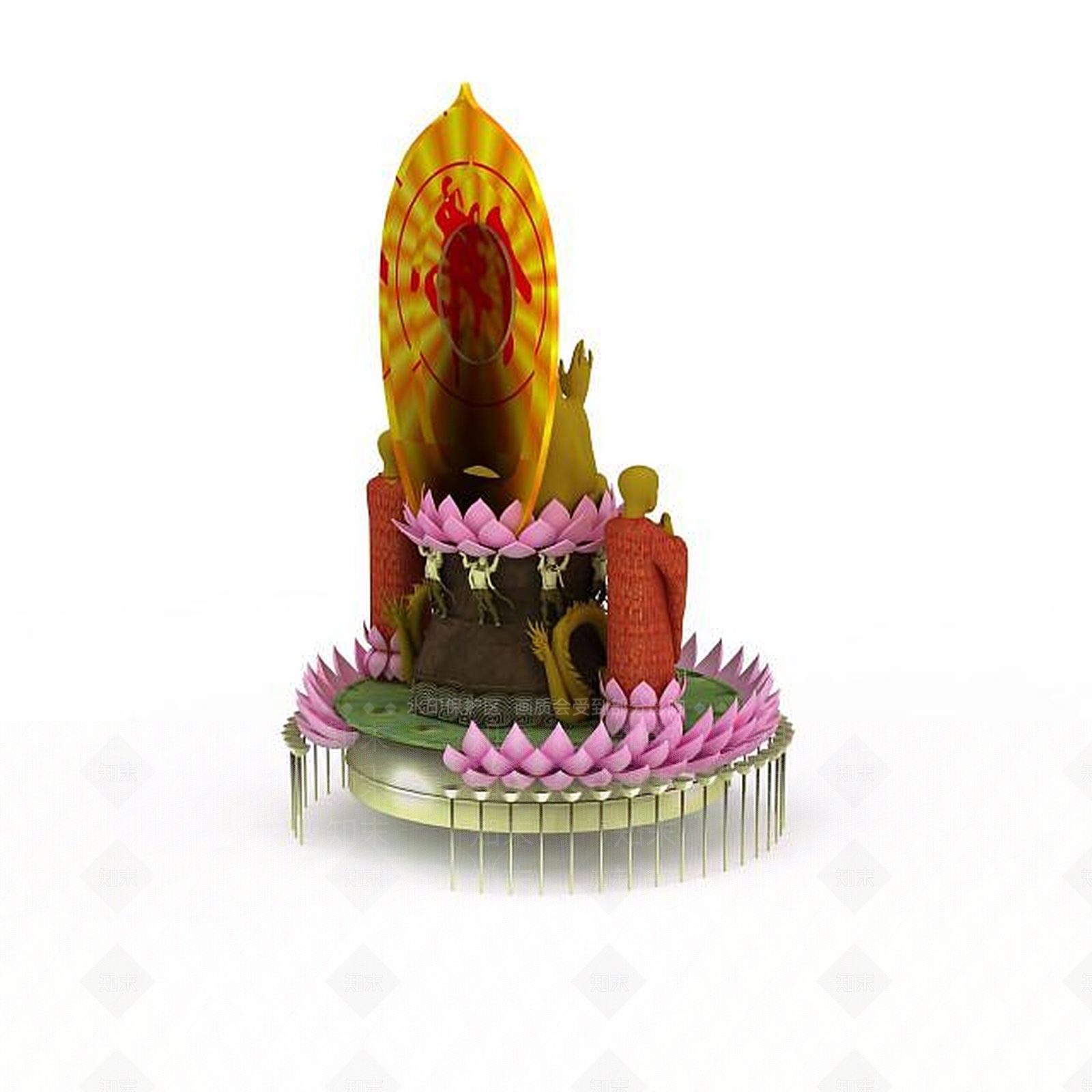 现代释迦牟尼雕塑3D模型下载【ID:1198231804】
