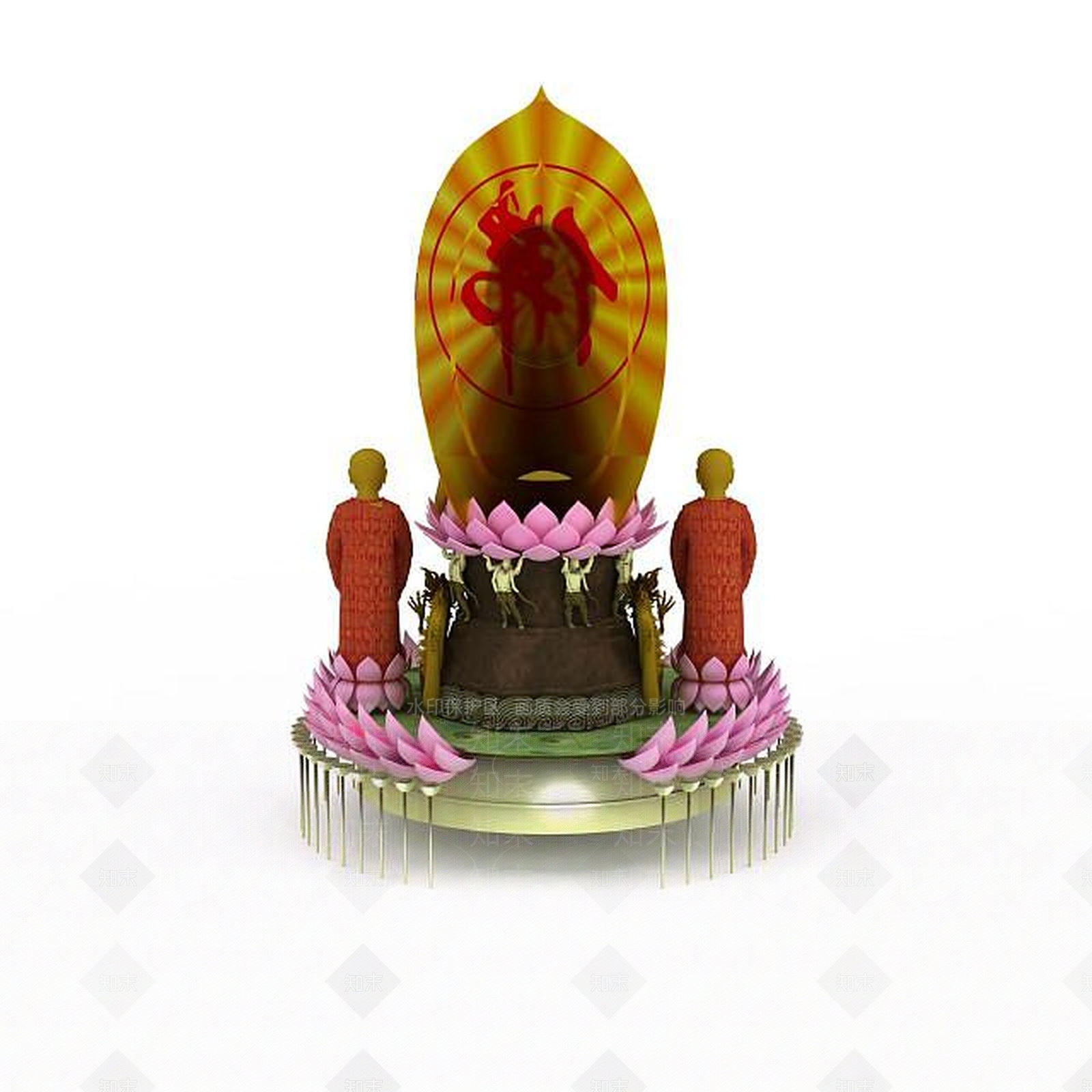 现代释迦牟尼雕塑3D模型下载【ID:1198231804】