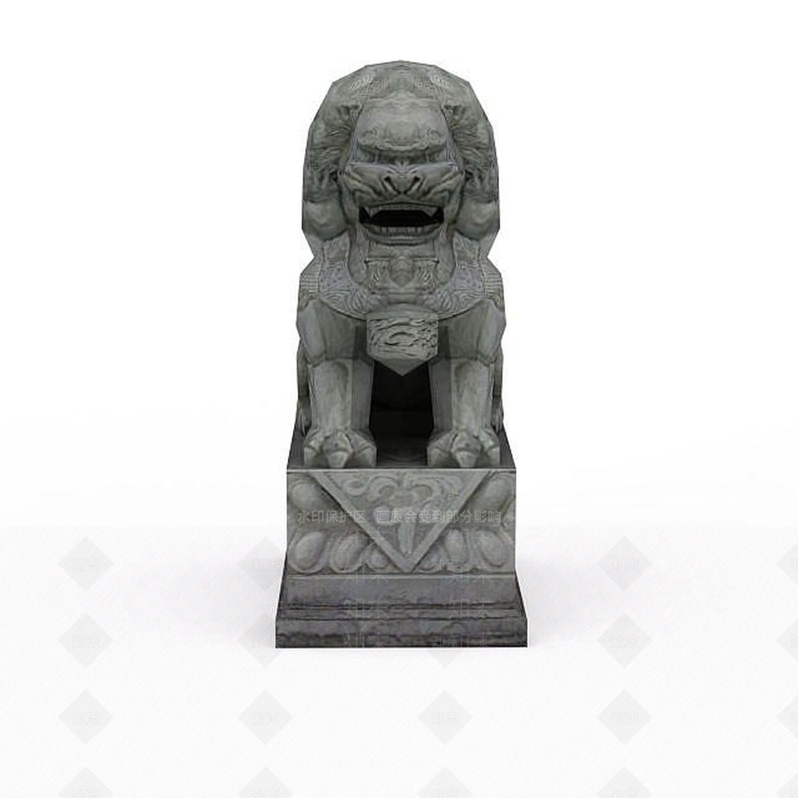 现代狮子雕塑3D模型下载【ID:1198232022】