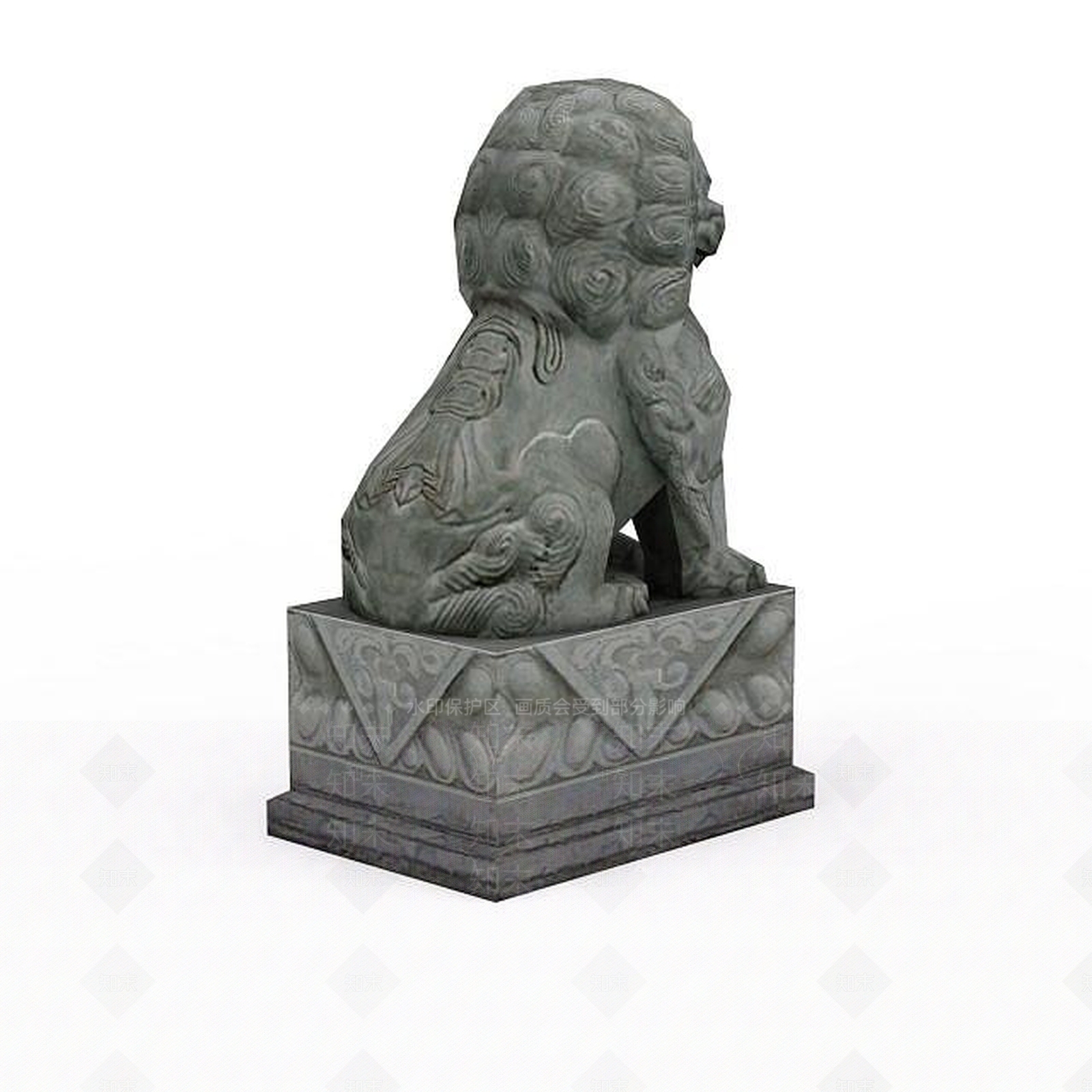 现代狮子雕塑3D模型下载【ID:1198232022】