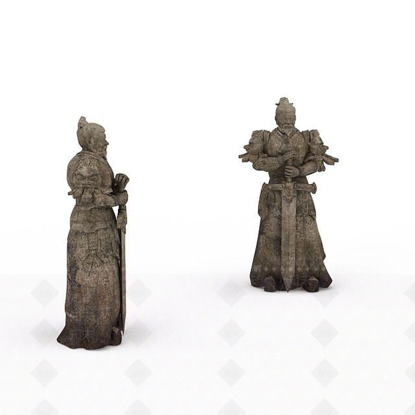 现代士兵雕塑3D模型下载【ID:1198232260】
