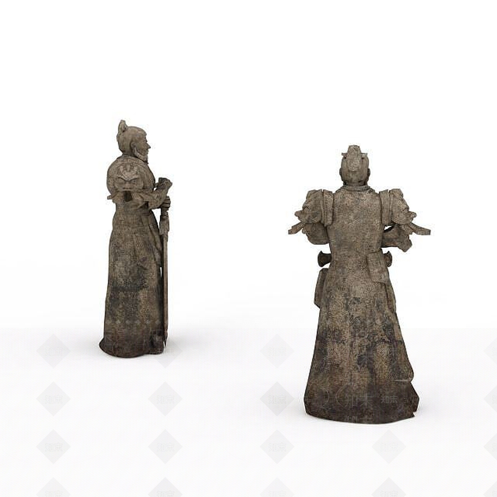 现代士兵雕塑3D模型下载【ID:1198232260】