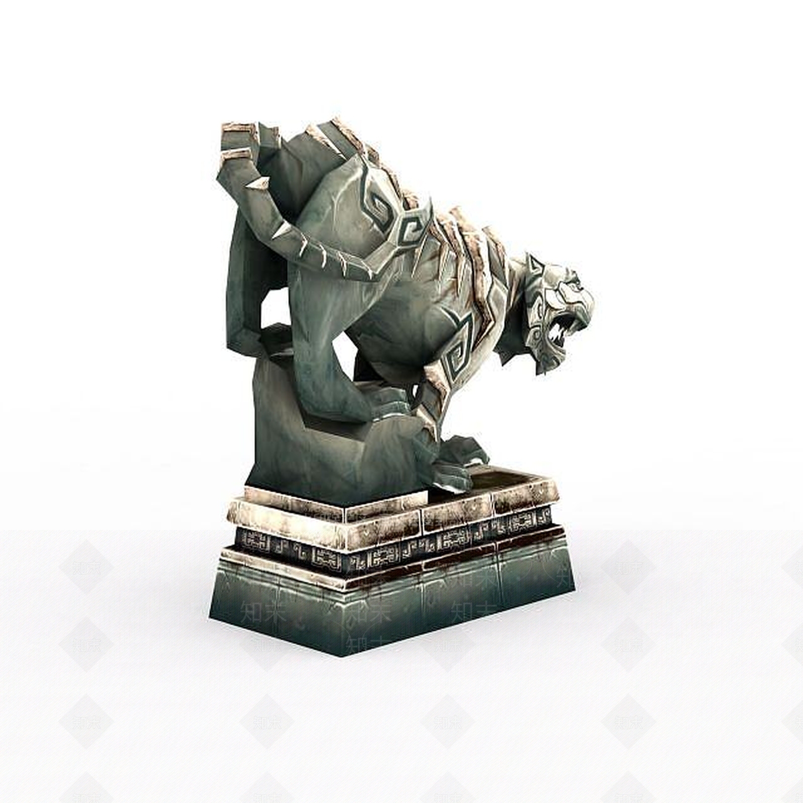 现代老虎雕塑3D模型下载【ID:1198232516】