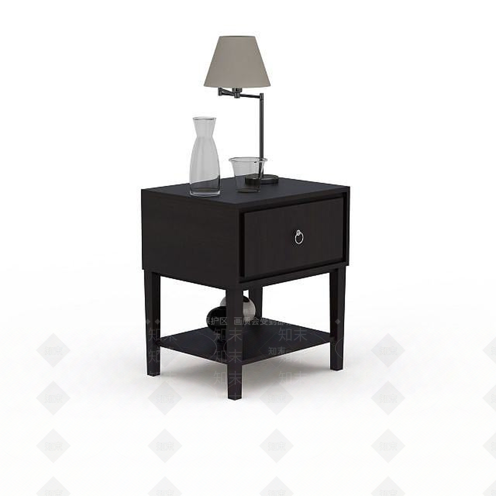 现代实木床头柜3D模型下载【ID:1198233278】