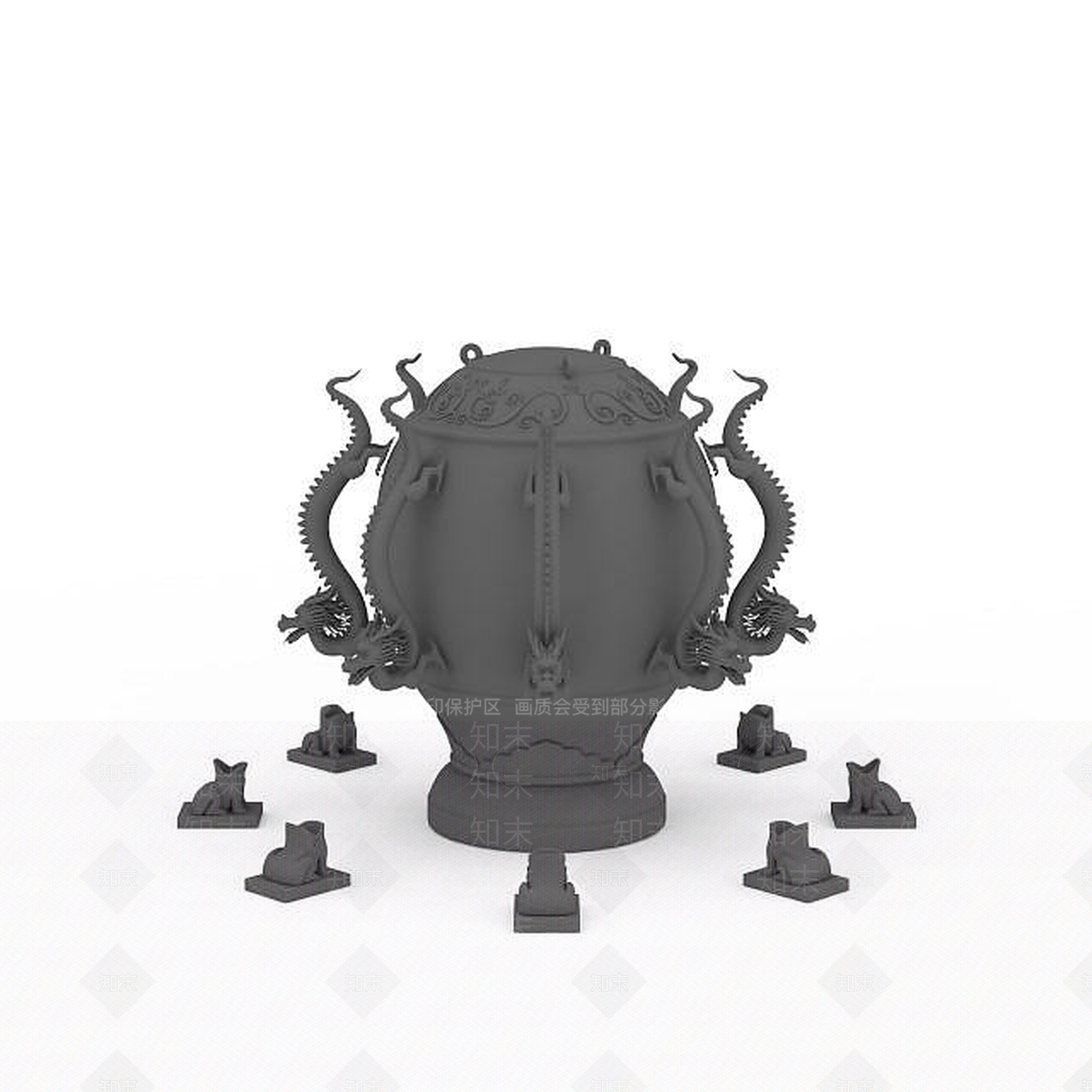 现代地震仪雕塑3D模型下载【ID:1198233653】