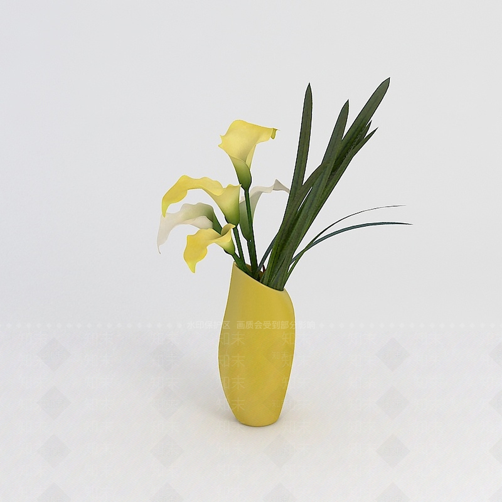 现代办公室摆花3D模型下载【ID:1198235033】