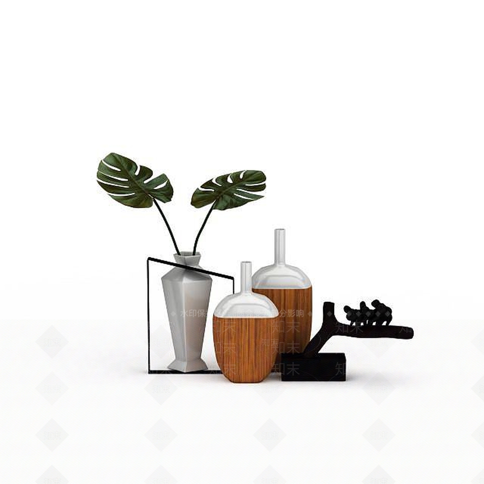 现代花瓶摆件3D模型下载【ID:1198235155】