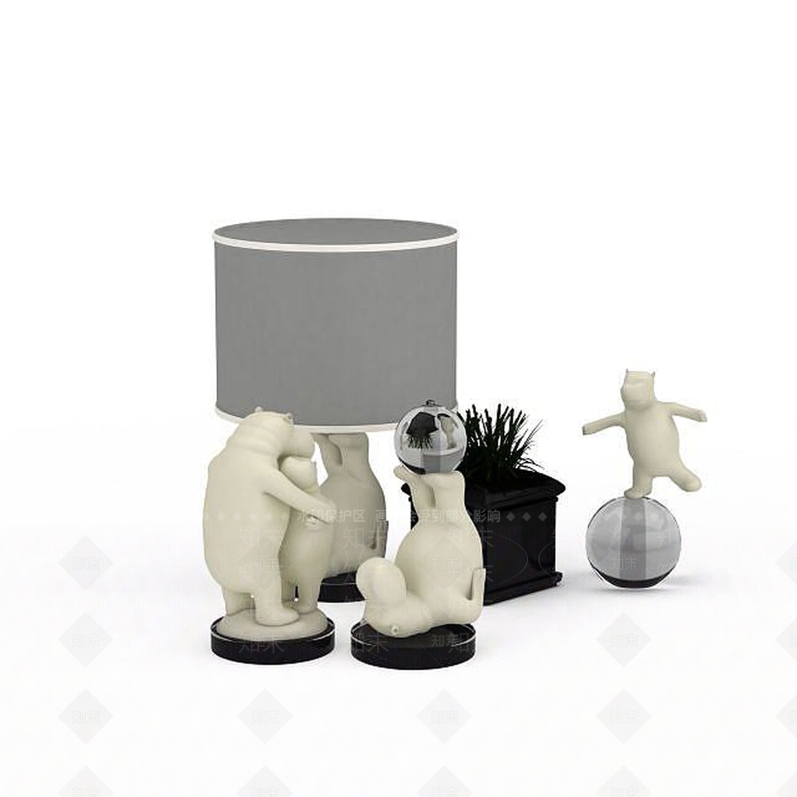 现代抽象摆件3D模型下载【ID:1198235146】