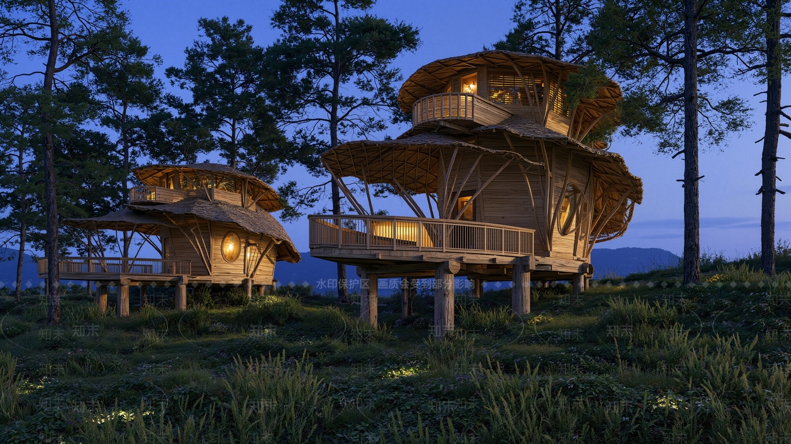 现代树屋SU模型下载【ID:1198235480】