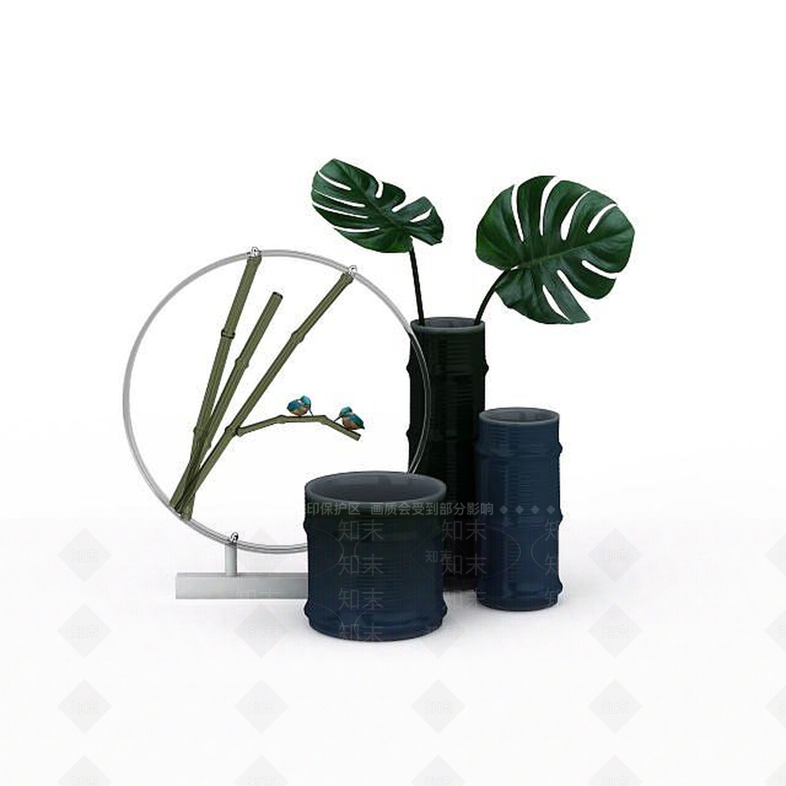 现代办公桌摆件3D模型下载【ID:1198235222】